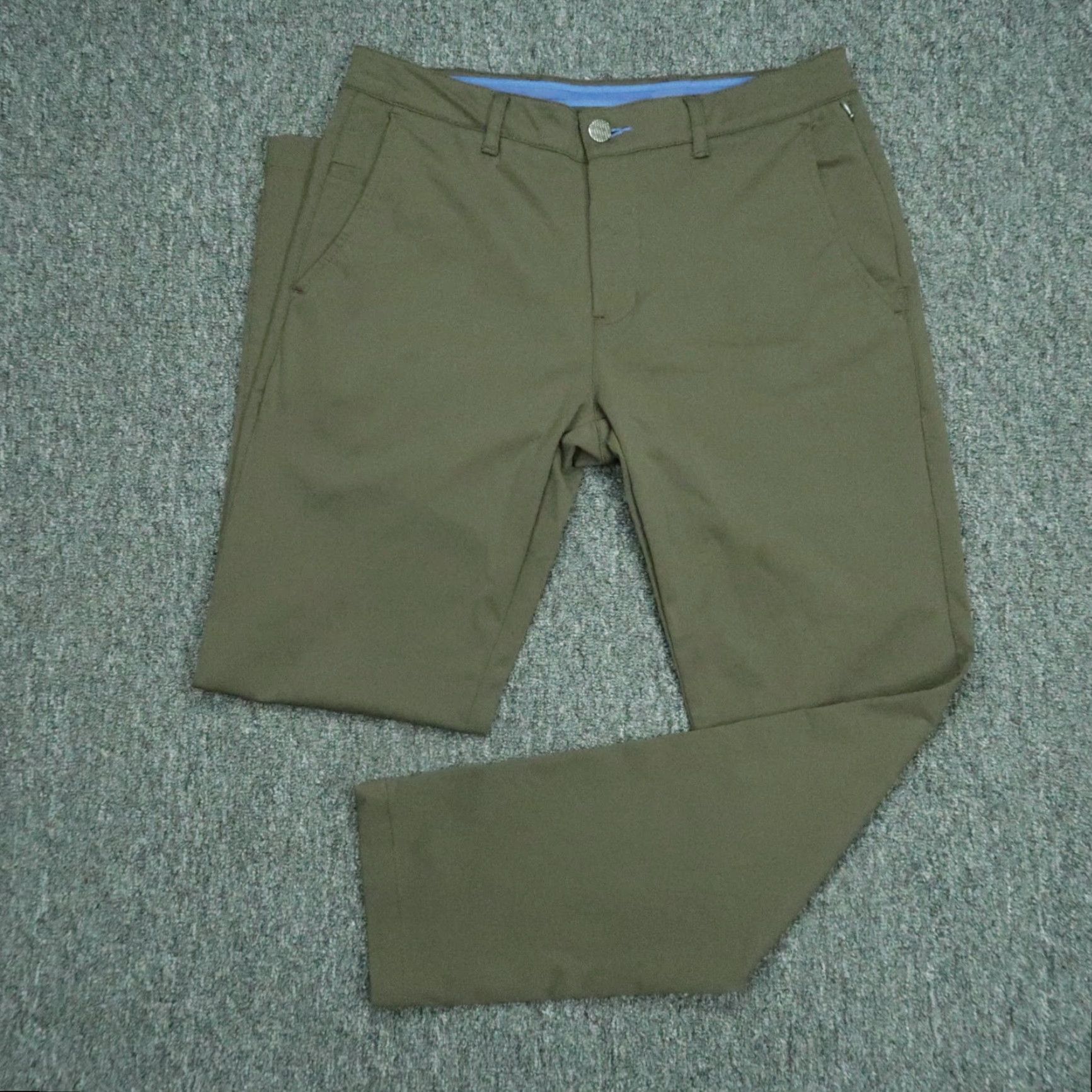Vintage Twillory Pants Mens 30x29 Green Tailored Fit Performance Stretch Zip Pocket Chino Pants Size US 30 / EU 46 - 2 Thumbnail