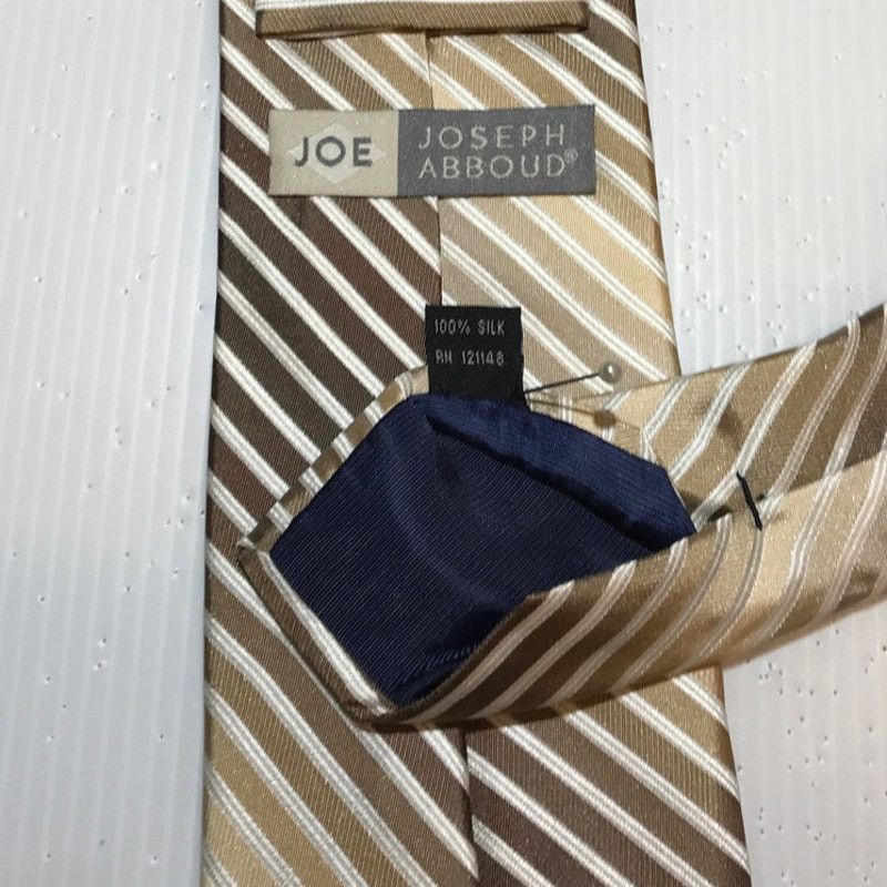 Other Joseph Abboud Gold Striped Silk Men Necktie Size ONE SIZE - 5 Thumbnail