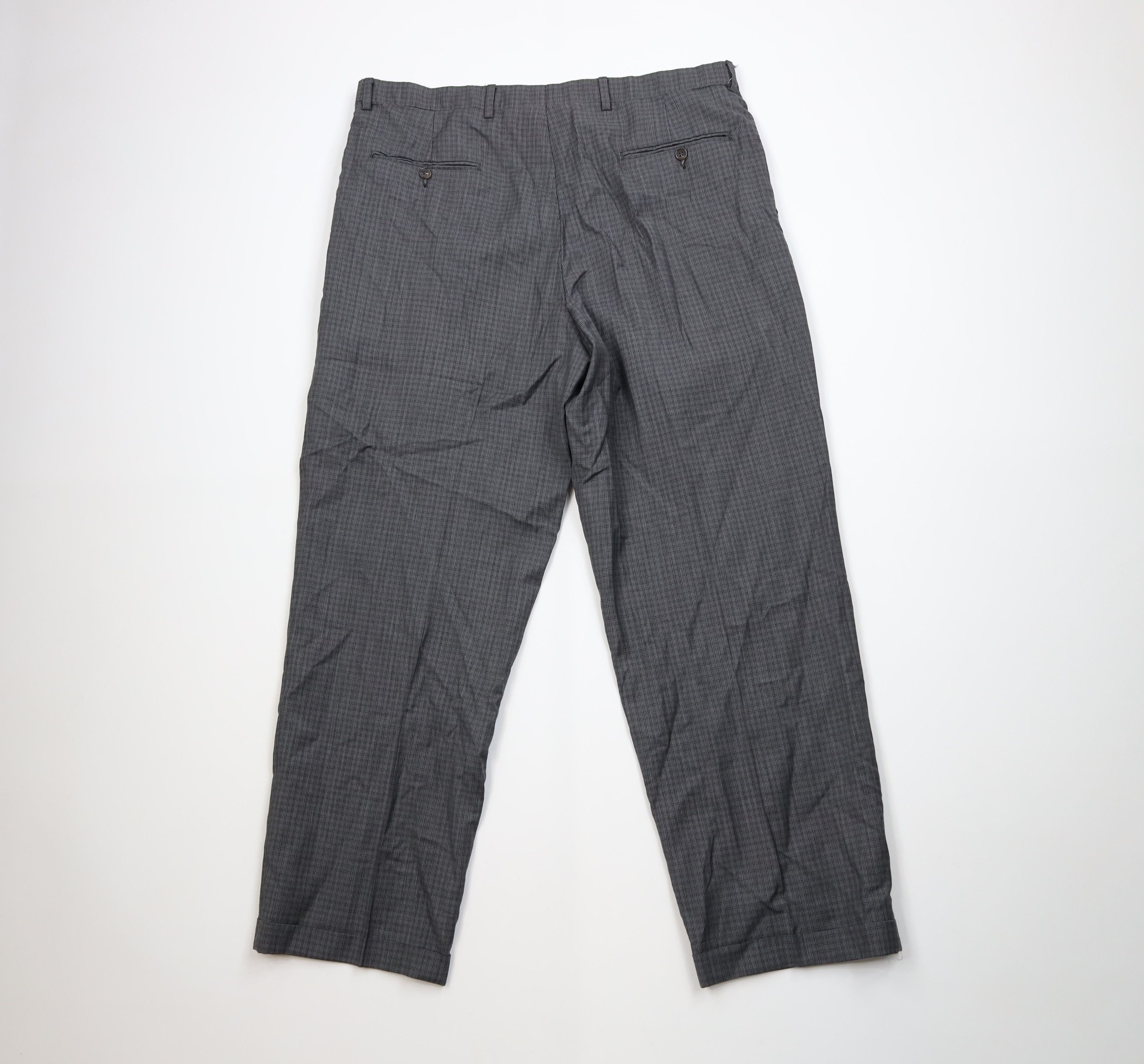 Vintage Vintage 90s Y2K Streetwear Wide Leg Chino Pans Gray Plaid Size US 36 / EU 52 - 11 Thumbnail