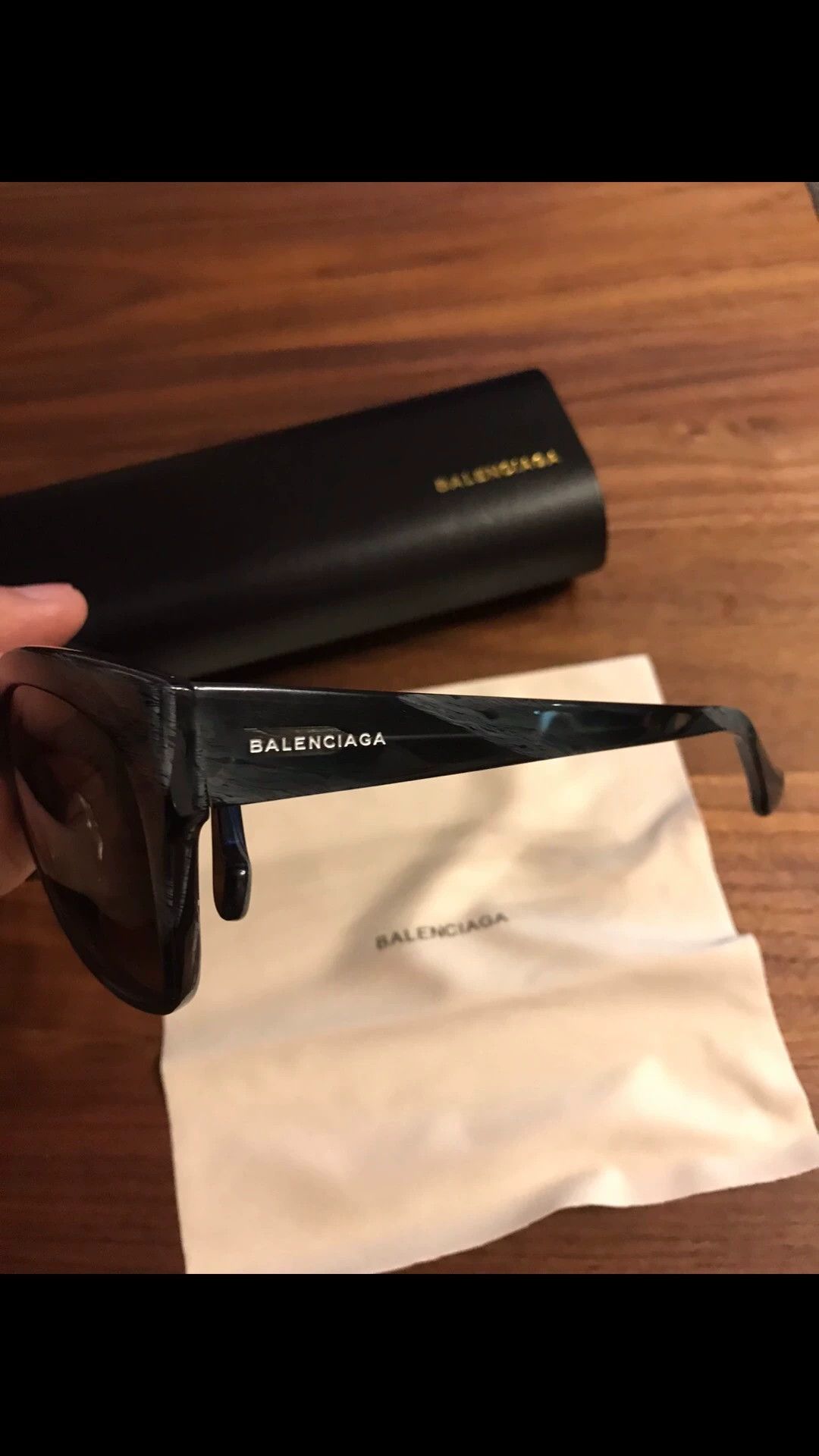Balenciaga Balenciaga new black gray marble unisex sunglasses Size ONE SIZE - 2 Thumbnail