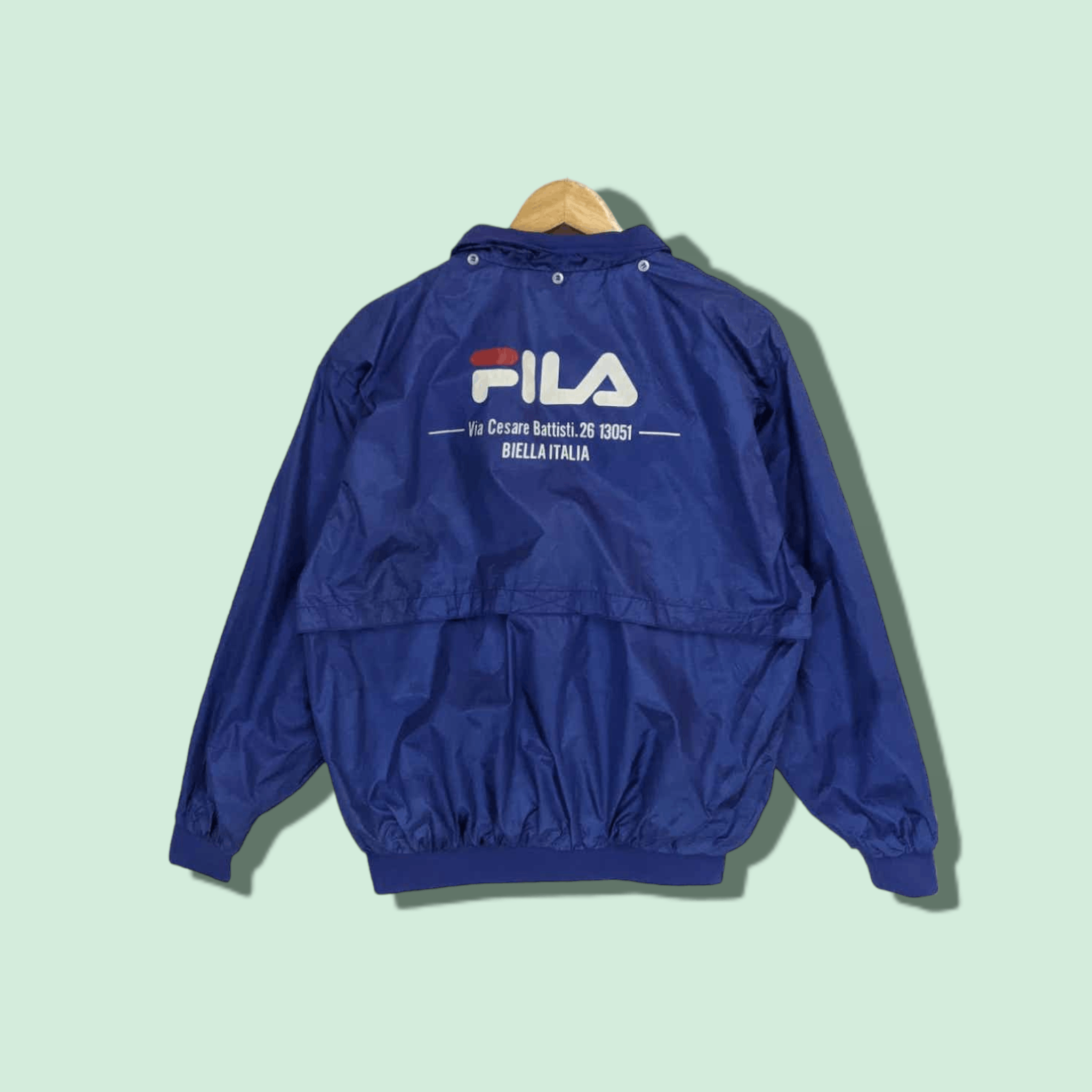 image of 90's Fila Windbreaker Training Jacket in Blue, Men's (Size Medium)