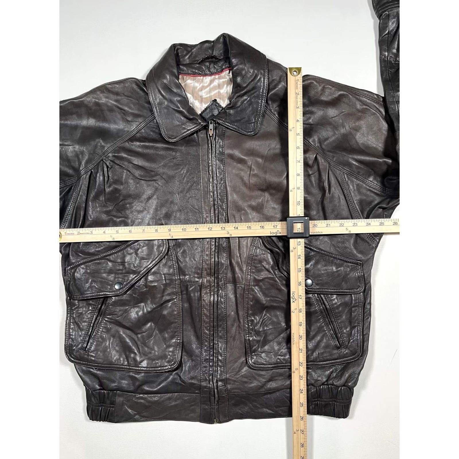 Gant GANT Jacket Mens 42 Brown Leather Bomber Full Zip Lined Pockets Split-Rail Size US XS / EU 42 / 0 - 5 Thumbnail
