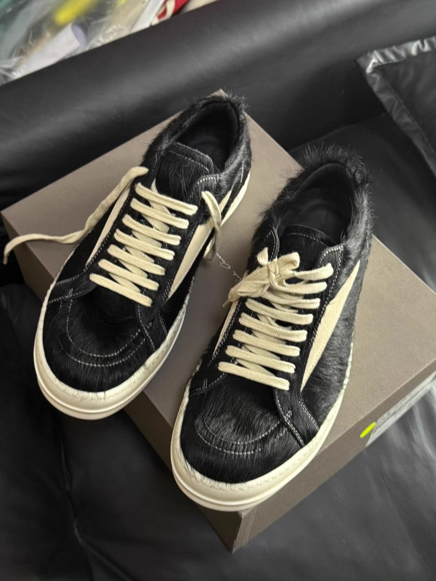 Rick Owens Rick Owens Mainline Black & White Horse Hair Vans Ｑ20 Size US 9.5 / EU 42-43 - 3 Thumbnail