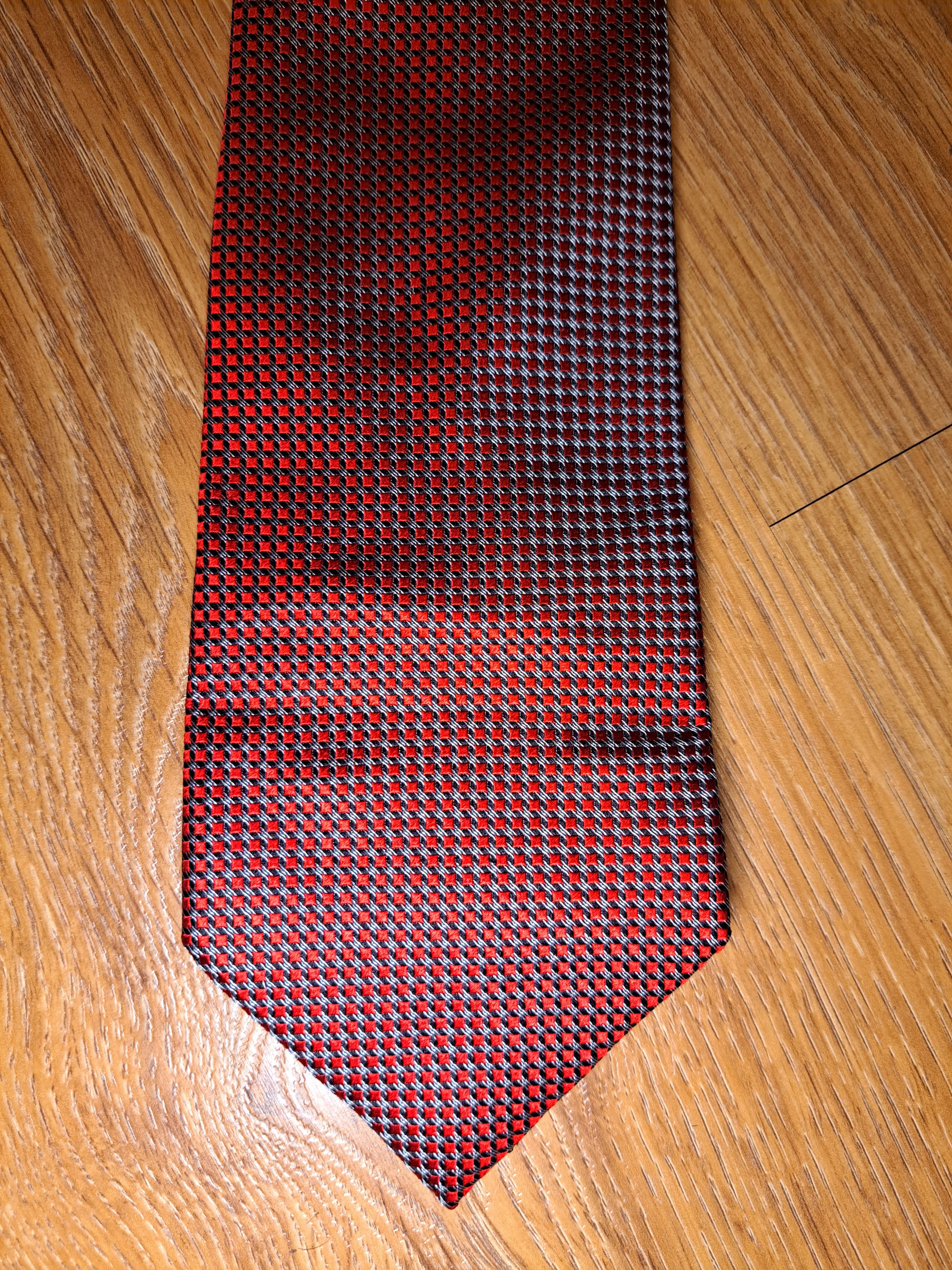 Ermenegildo Zegna Ermenegildo Zegna 100% Silk Tie Mens Red Geometric Necktie Size ONE SIZE - 1 Thumbnail