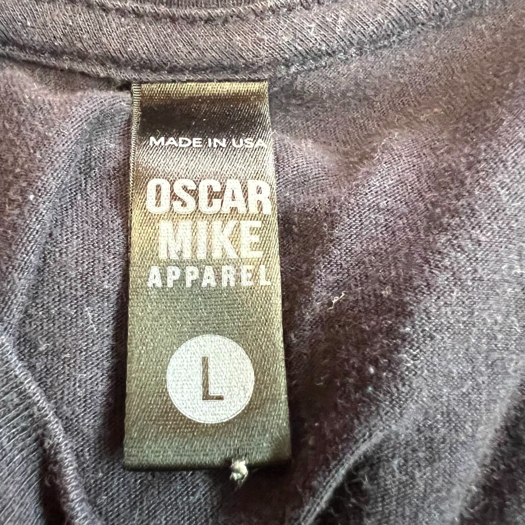 Vintage Oscar Mike Apparel Mens T-Shirt Graphic Pullover Blue Large Size US L / EU 52-54 / 3 - 5 Thumbnail
