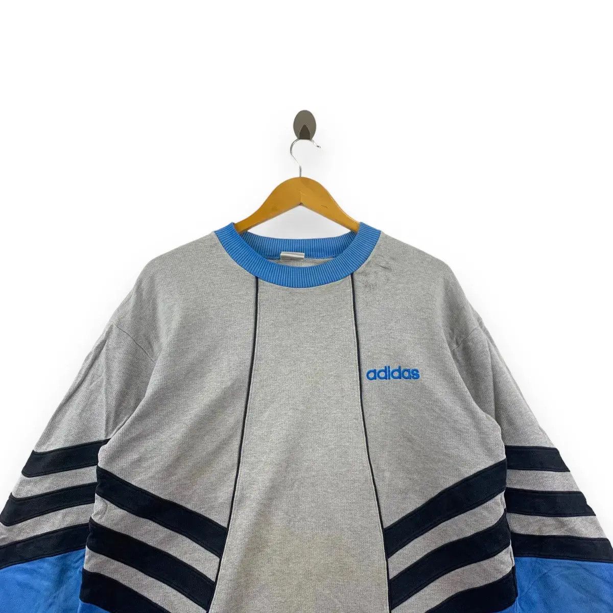 Adidas Vintage 90’ ADIDAS ORIGINALS x DESCENTE Striped Sweatshirt Size L / US 10 / IT 46 - 3 Thumbnail