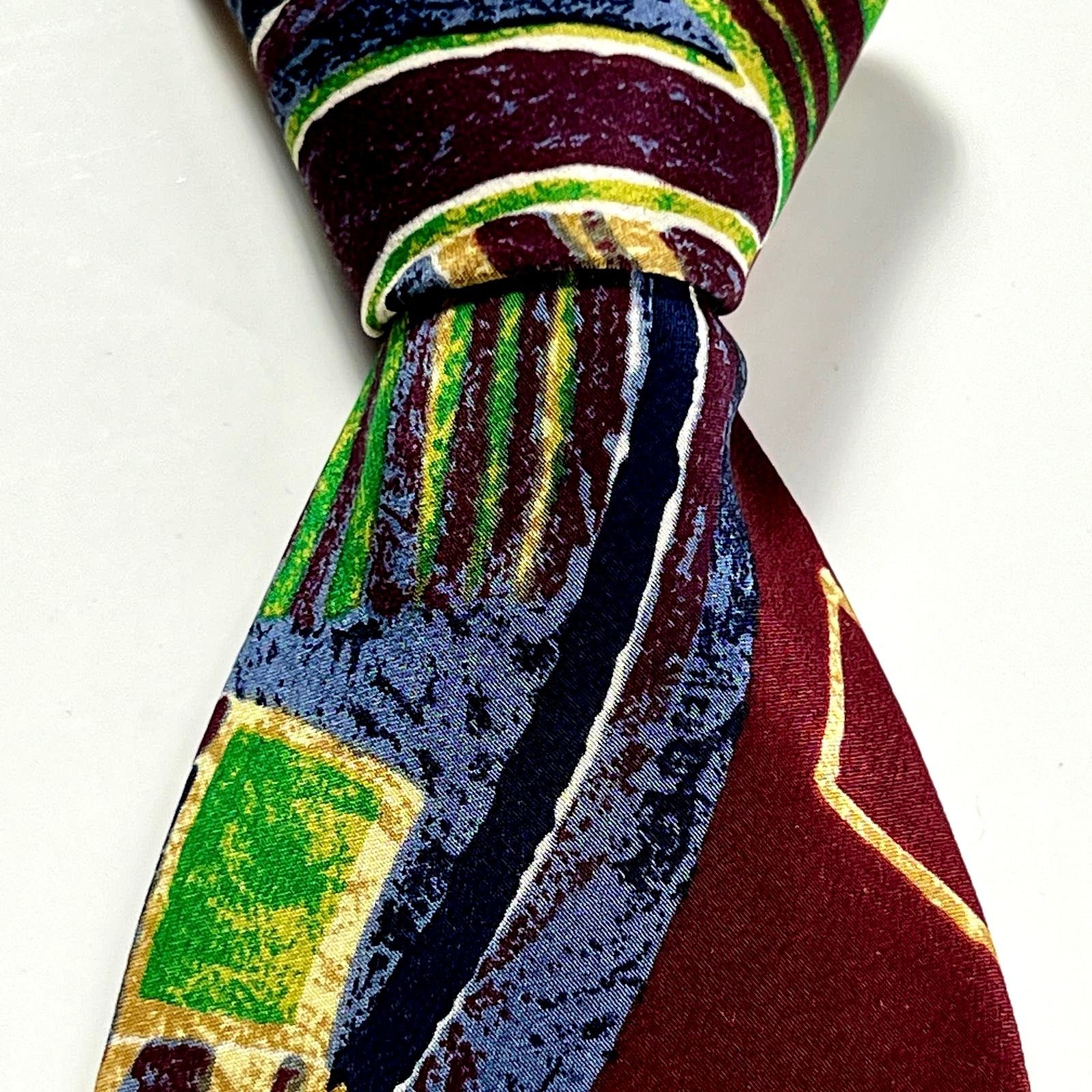 Pierre Balmain Pierre Balmain Men's Tie Blue Red 100% Silk Made In Italy Size ONE SIZE - 4 Thumbnail