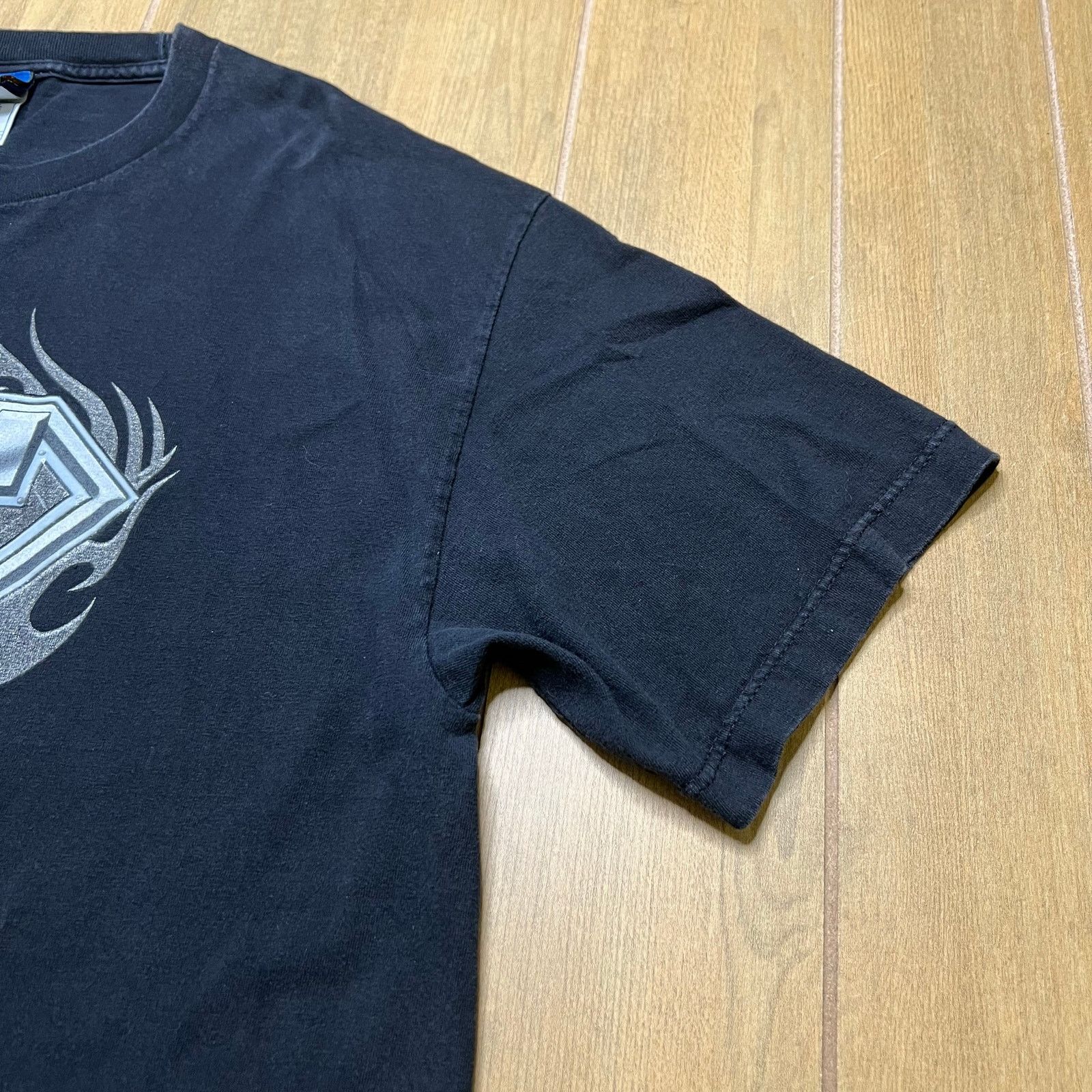 Vintage Y2K Superman Shirt Men's XL Steel Flames Black Short Sleeve Size US XL / EU 56 / 4 - 4 Thumbnail