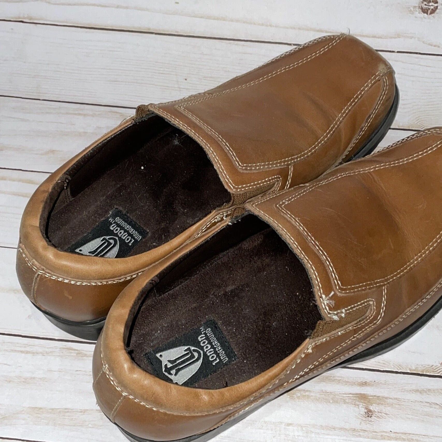 Vintage LONDON UNDERGROUND Trenton Loafer Men Brown Leather Size 10M Casual Leather Upper Outsole Leather Shoes Size US 10 / EU 43 - 5 Thumbnail