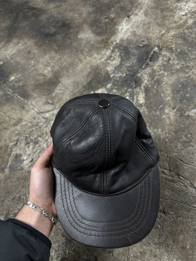 Vintage 90s Vintage Leather Cap Kanye West Size ONE SIZE - 2 Thumbnail