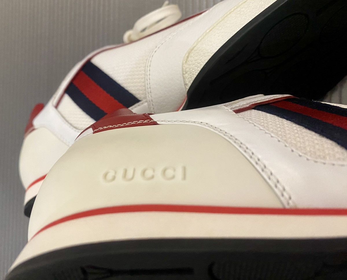 Gucci Gucci 🇮🇹 Great White/Red Tennis 83 Sneakers 10.5 NEW Size US 10.5 / EU 43-44 - 10 Thumbnail