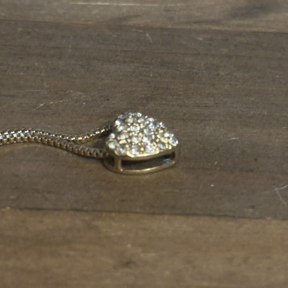 Vintage Vintage dainty gold tone paved heart pendant necklace Size ONE SIZE - 4 Thumbnail