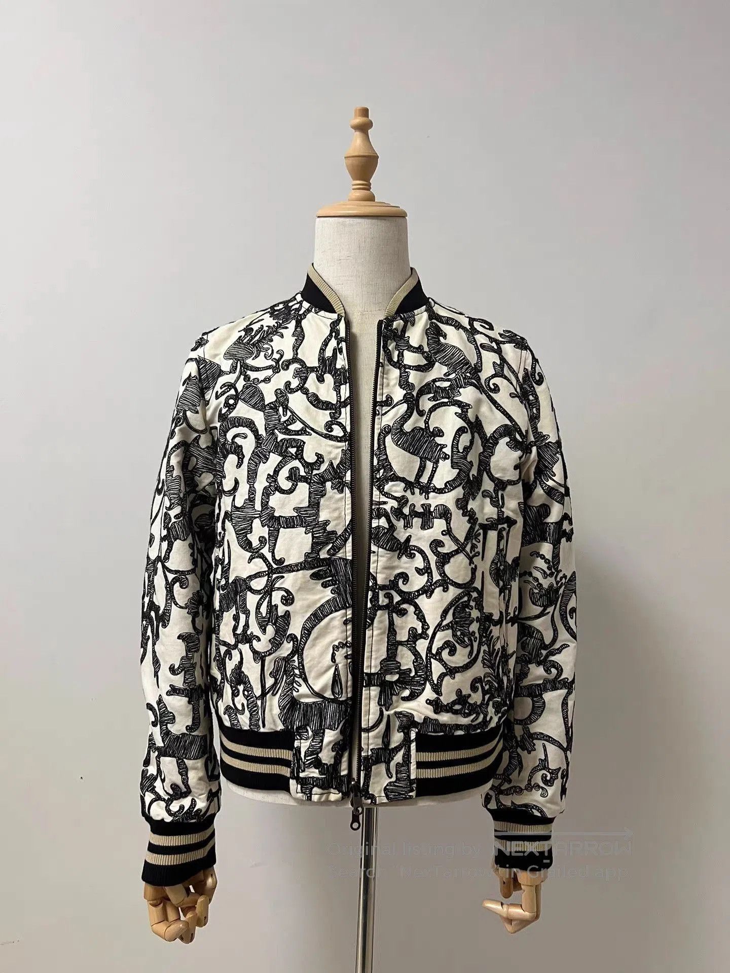 Dries Van Noten White Printed Bomber Jacket. Size US M / EU 48-50 / 2 - 1 Thumbnail