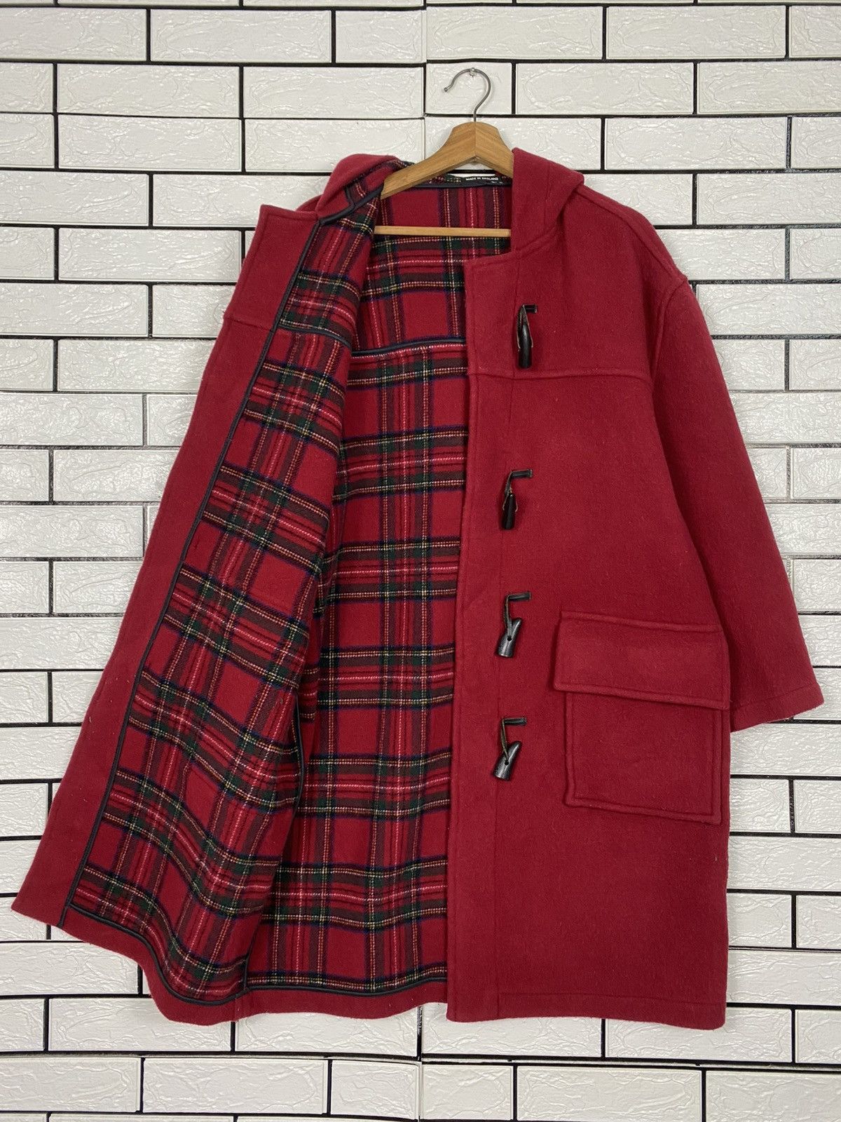 Burberry 🔥VINTAGE DUFFLE WOOL JACKET BURBERRYS CHECK TARTAN BLANKET Size US M / EU 48-50 / 2 - 1 Thumbnail