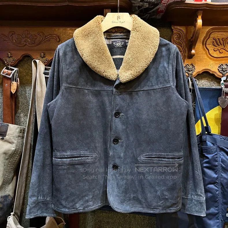 RRL Ralph Lauren RRL Indigo Dyed Suede Leather Jacket . Size US M / EU 48-50 / 2 - 1 Thumbnail