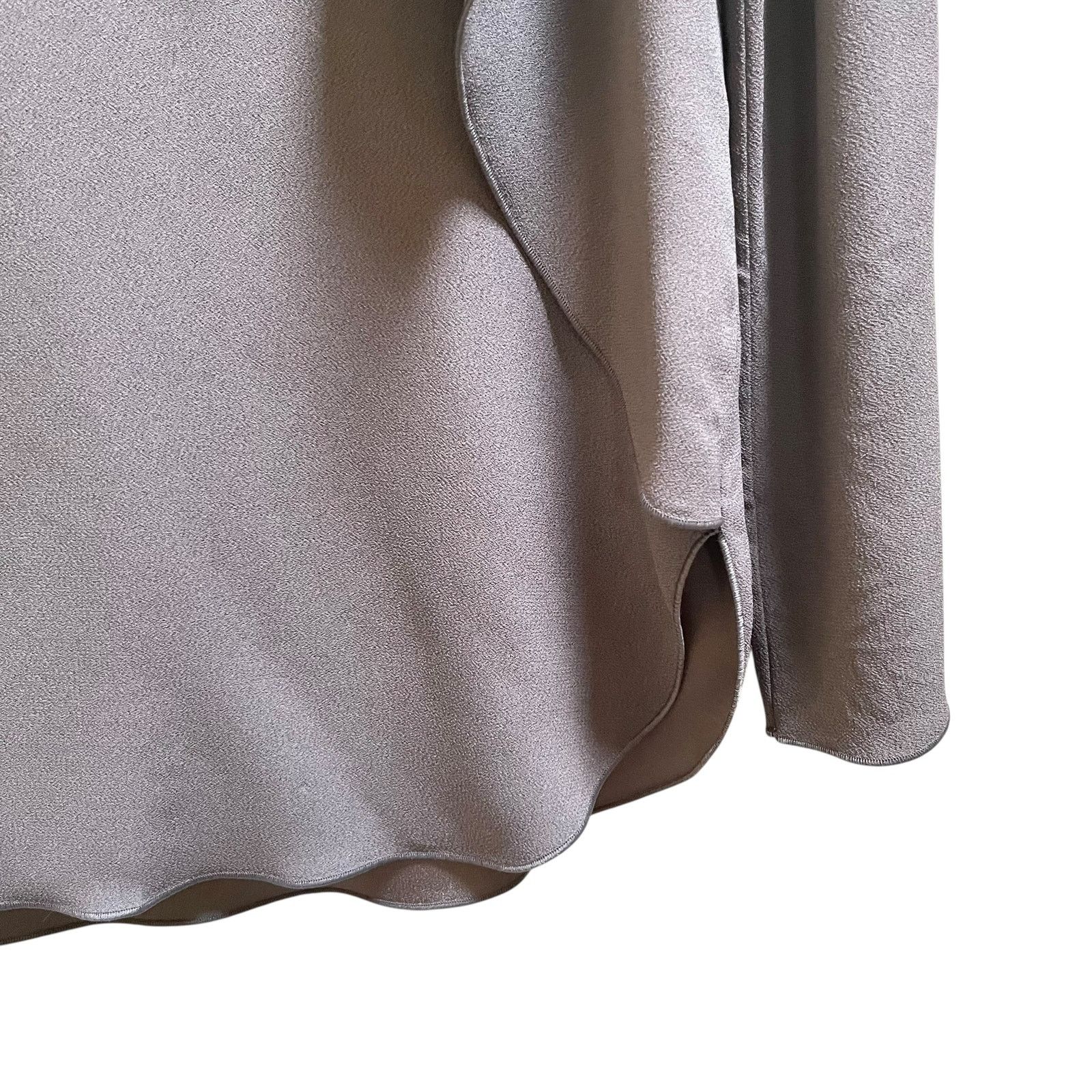 Piazza Sempione Piazza Sempione Gray Layered Crepe Split Neck Blouse Size M / US 6-8 / IT 42-44 - 4 Thumbnail