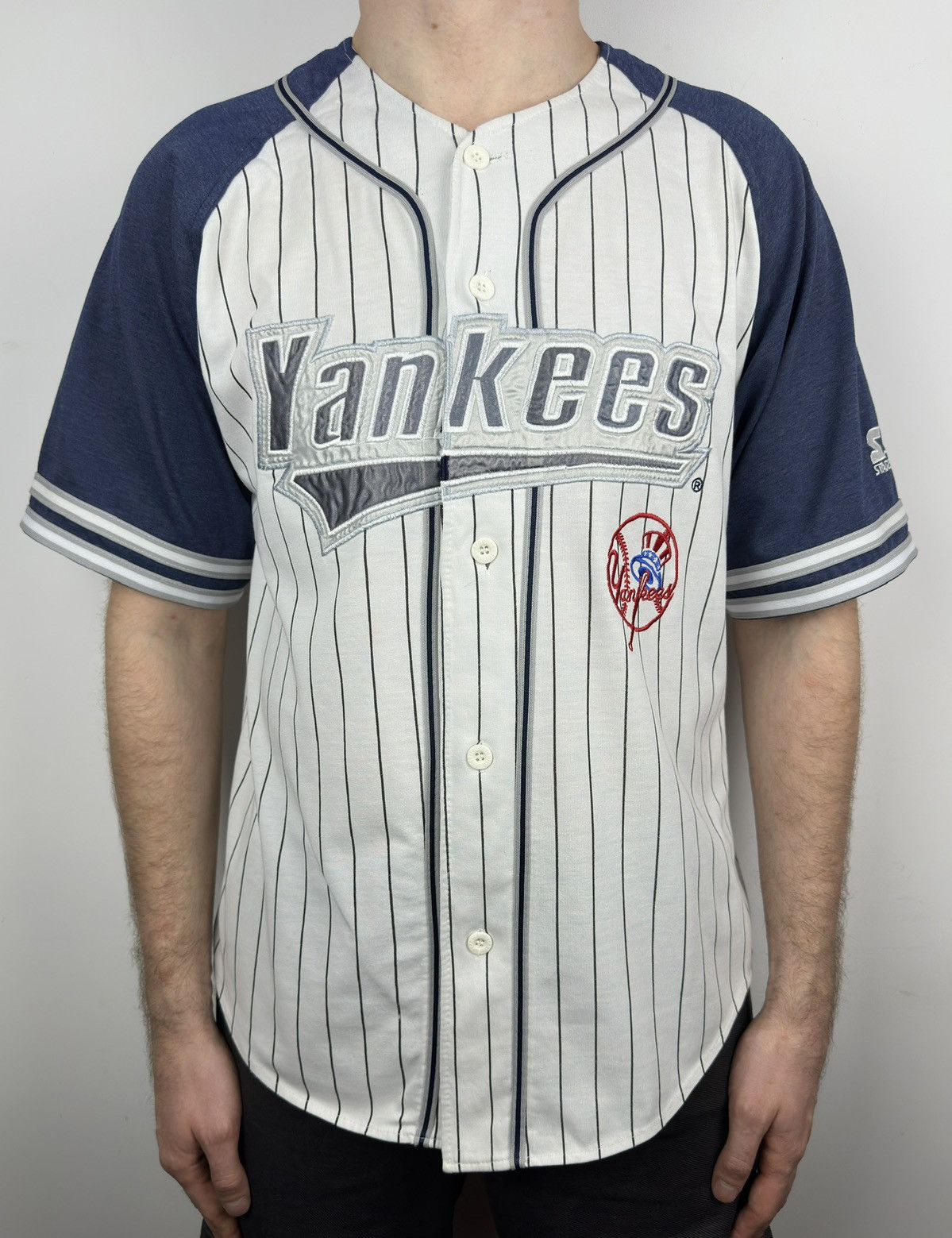 Starter 90s Vintage New York Yankees MLB Jersey T Shirt Tee Size US L / EU 52-54 / 3 - 2 Thumbnail