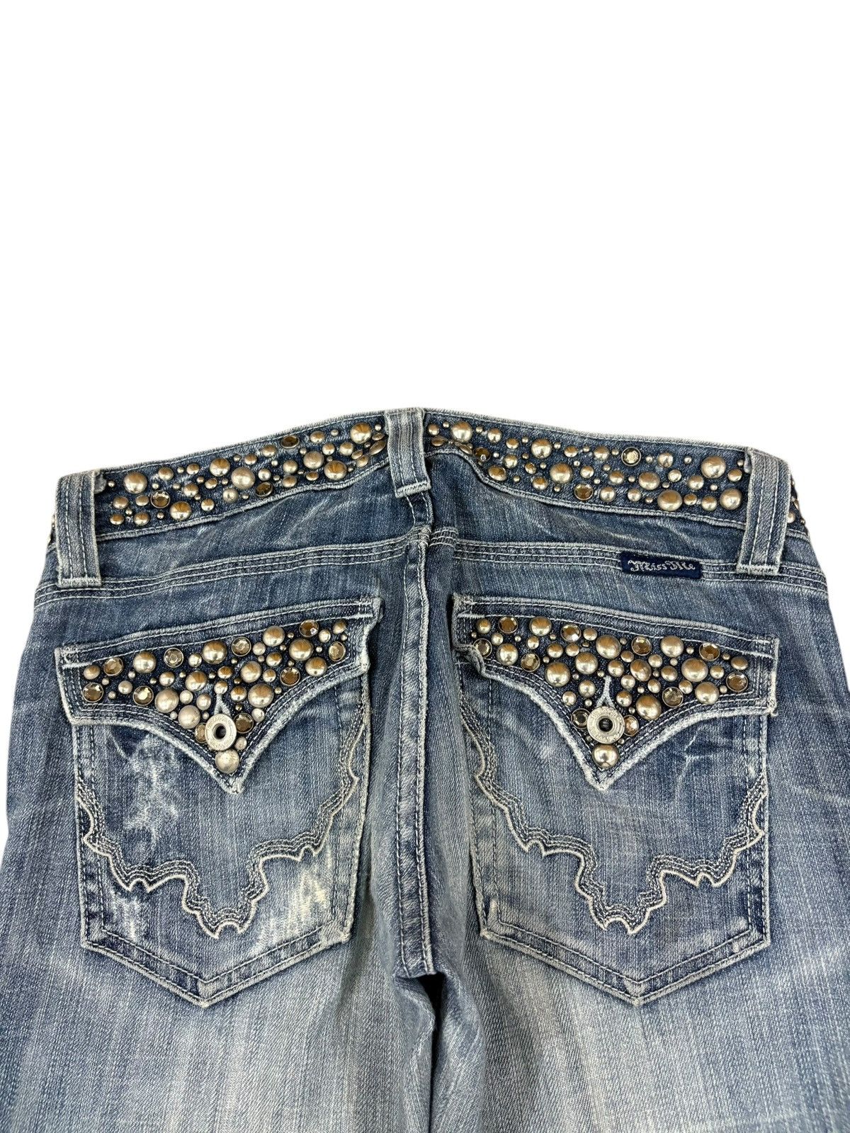Miss Me Vintage Miss Me Mud Wash Distressed Bootcut Flare Jeans Size 29" - 8 Thumbnail