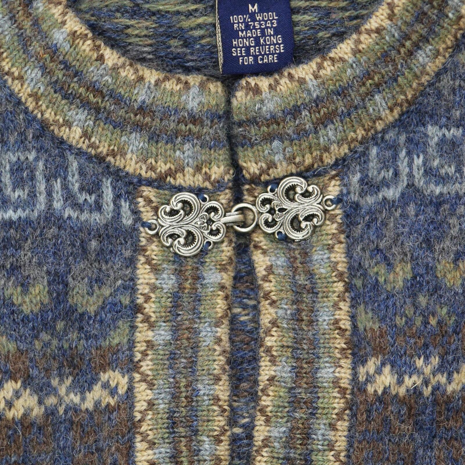 Designer Newton Trading Hook Geometric Cardigan Sweater Blue Multi M Size M / US 6-8 / IT 42-44 - 4 Thumbnail