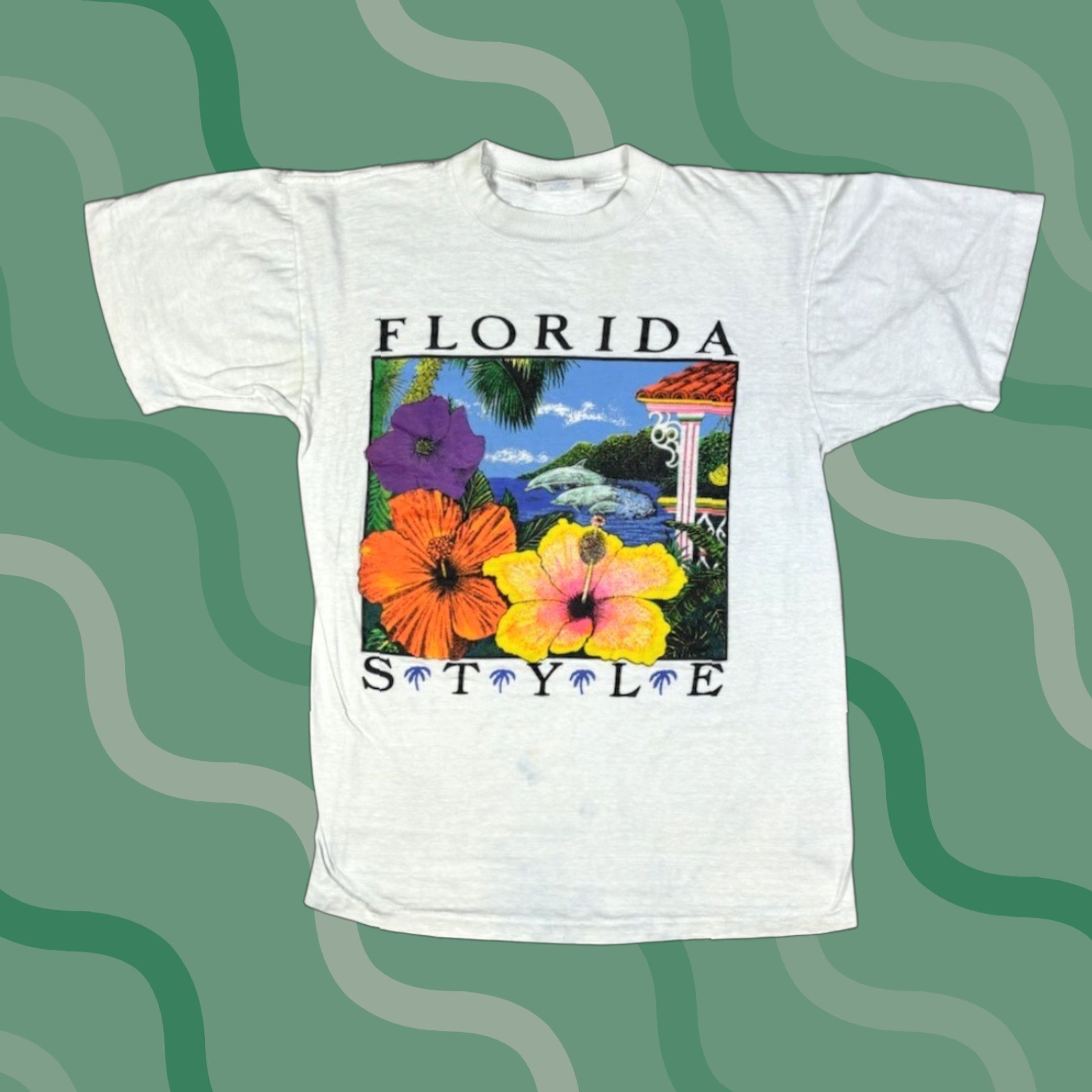Vintage VINTAGE 90s Florida Beach T Shirt L White Cotton Graphic Print Crew Neck Short Sleeve Mens Size US L / EU 52-54 / 3 - 1 Thumbnail