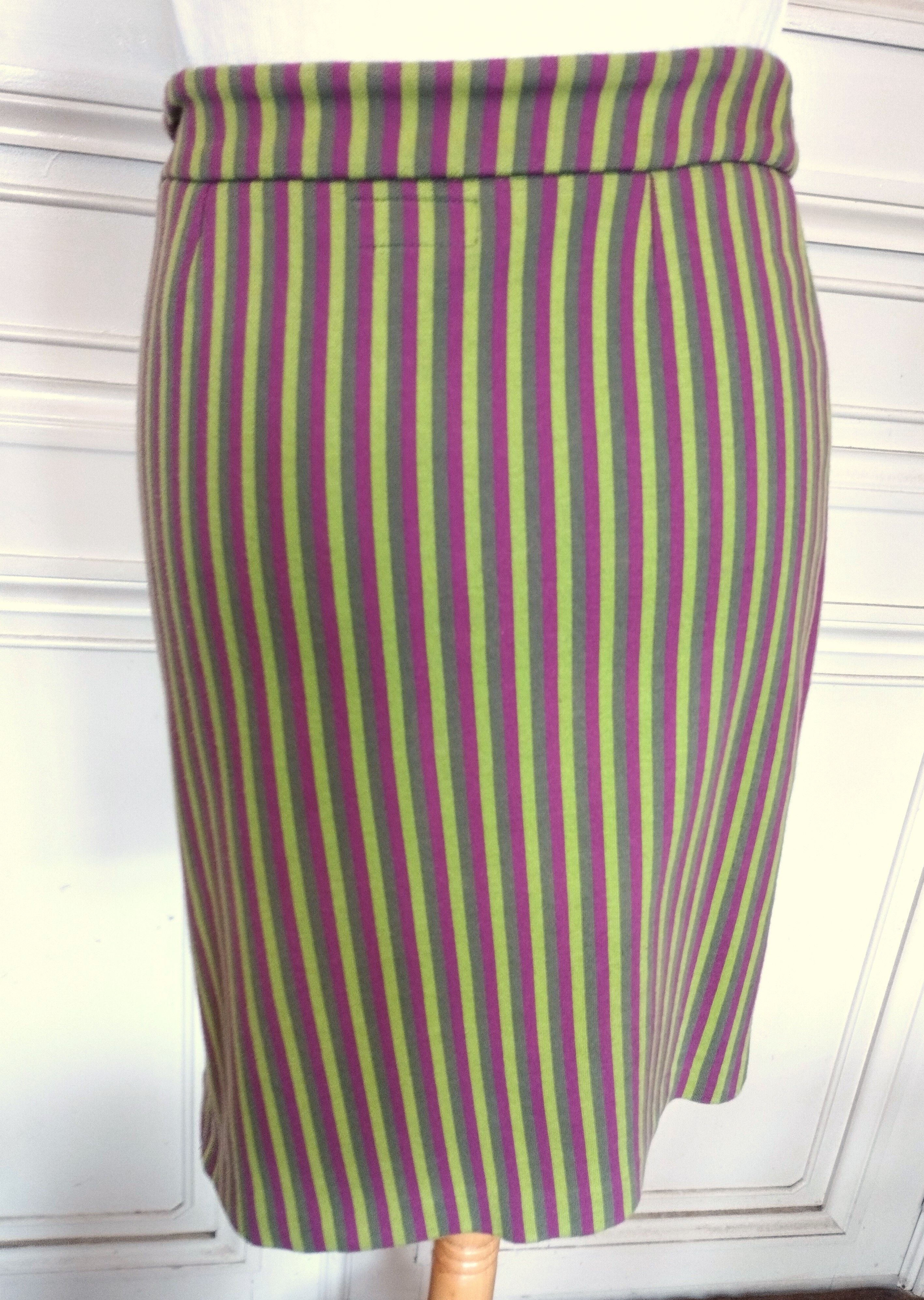 agnes b. Agnes B Jupe Retro Bayadere T S Size 26" / US 2 / IT 38 - 8 Thumbnail