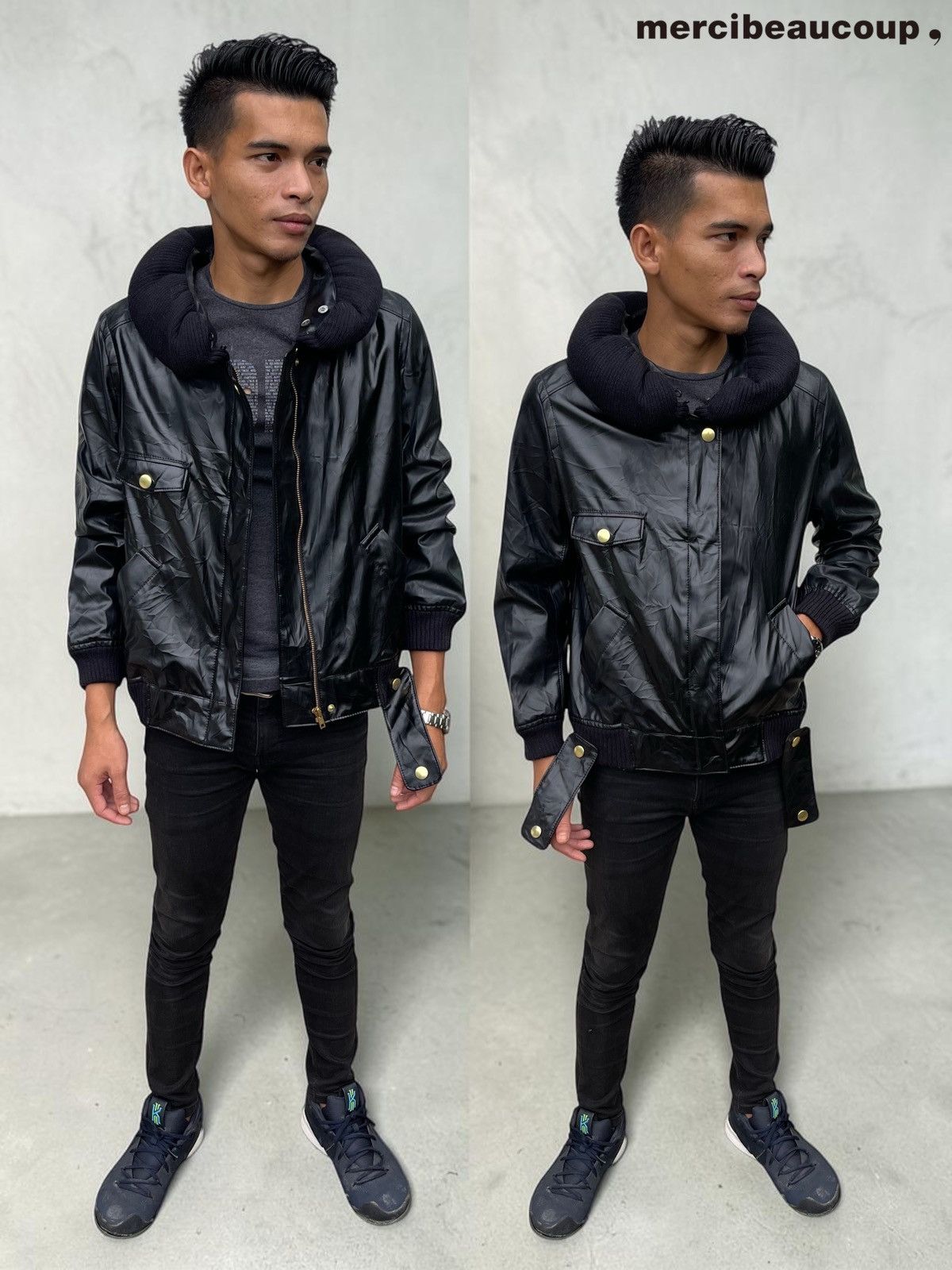 mercibeaucoup Mercibeaucoup by Issey Miyake Pu Leather Bomber Jacket Size M / US 6-8 / IT 42-44 - 1 Thumbnail