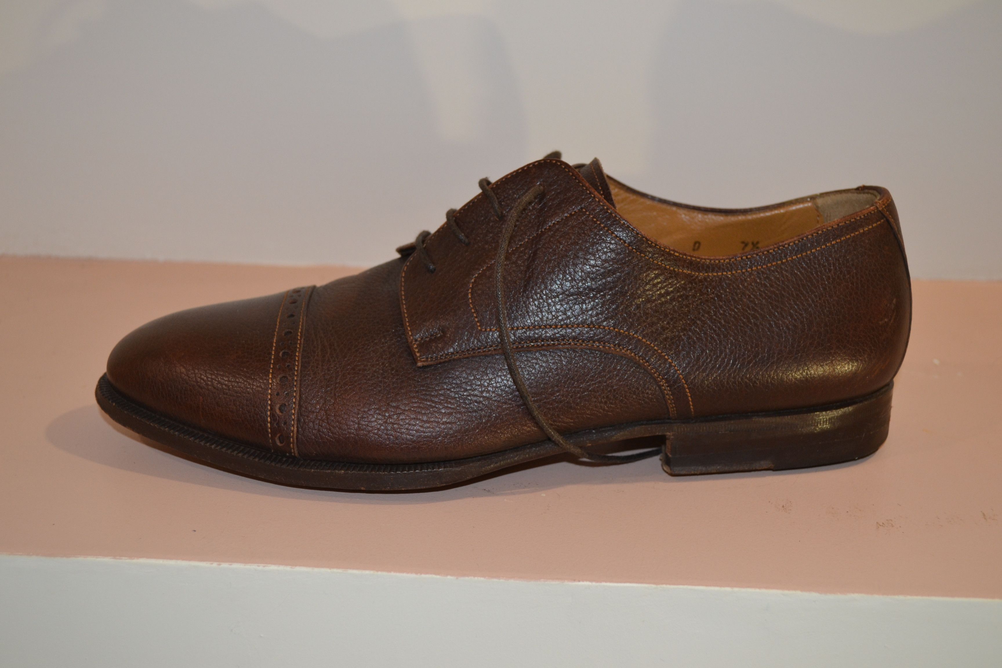 Santoni Santoni Classico Vero Cuoio Italian Cap Toe Oxford Shoes Size US 7.5 / EU 40-41 - 5 Thumbnail
