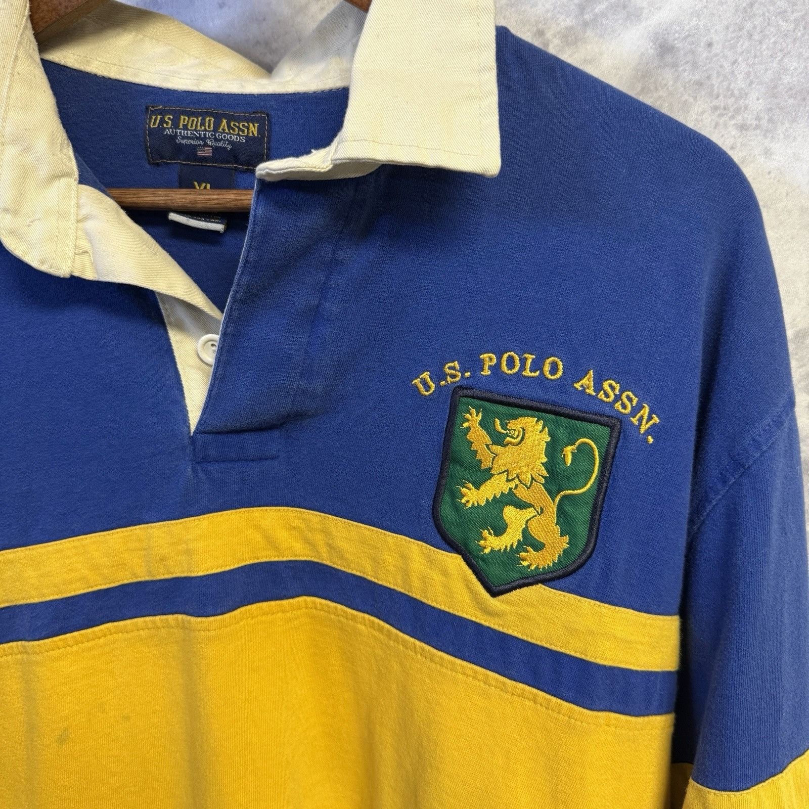 U.S. Polo Assn. Vintage US Polo Assn Rugby Shirt Long Sleeve Collared Stripe Size US XL / EU 56 / 4 - 1 Thumbnail