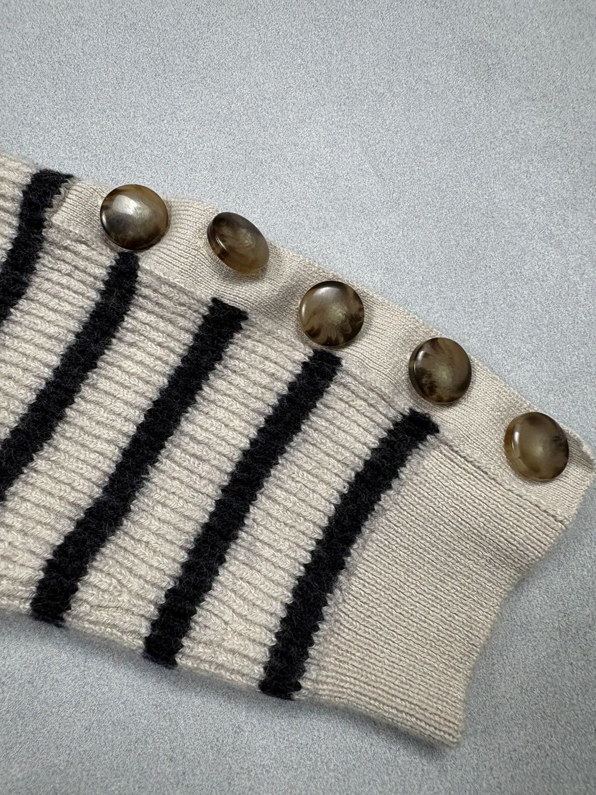Sezane Sezane La Maille Striped Merino Wool Knit Sweater Button M Size M / US 6-8 / IT 42-44 - 4 Thumbnail