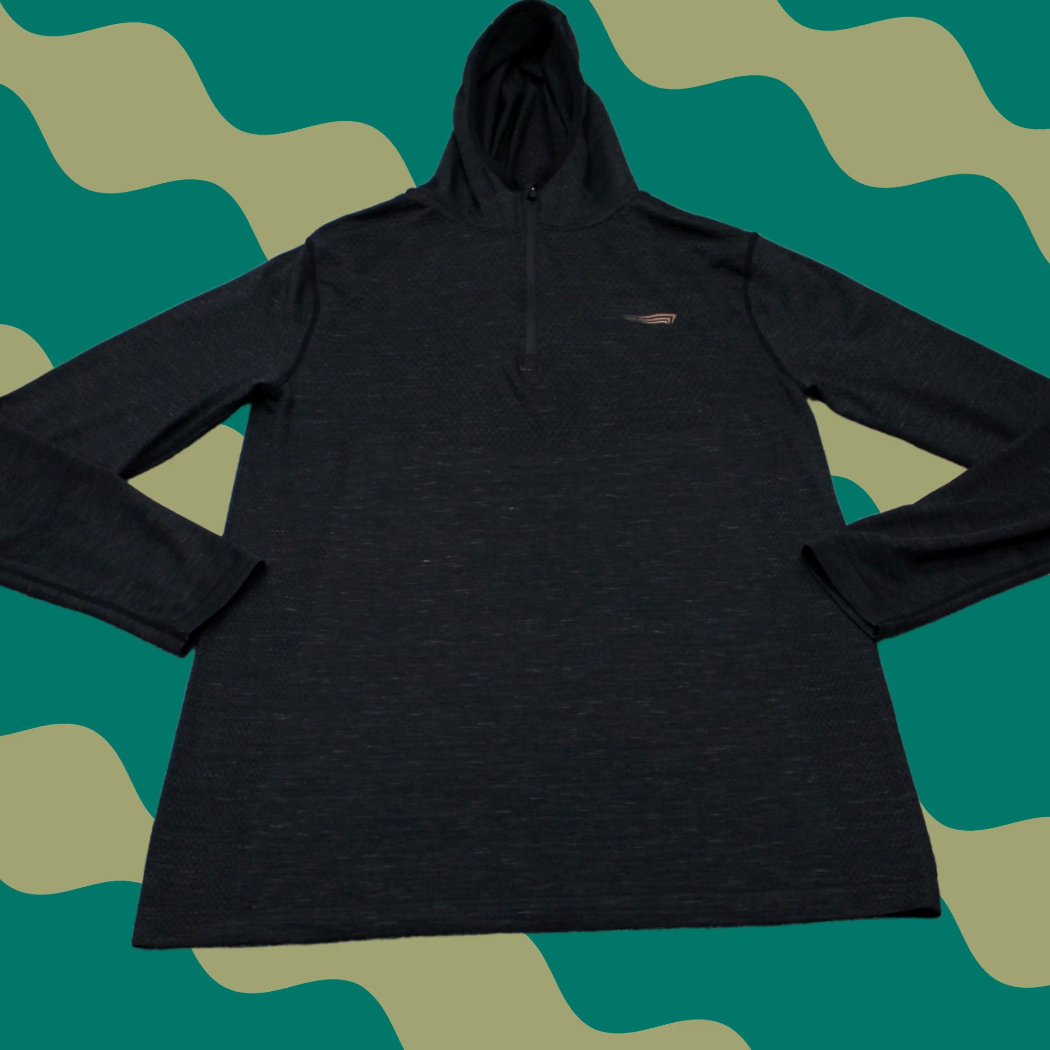 Vintage Copper Fit Hoodie Mens XL Black 1/4 Zip Polyester L/S Hooded Sweatshirt Size US XL / EU 56 / 4 - 1 Thumbnail