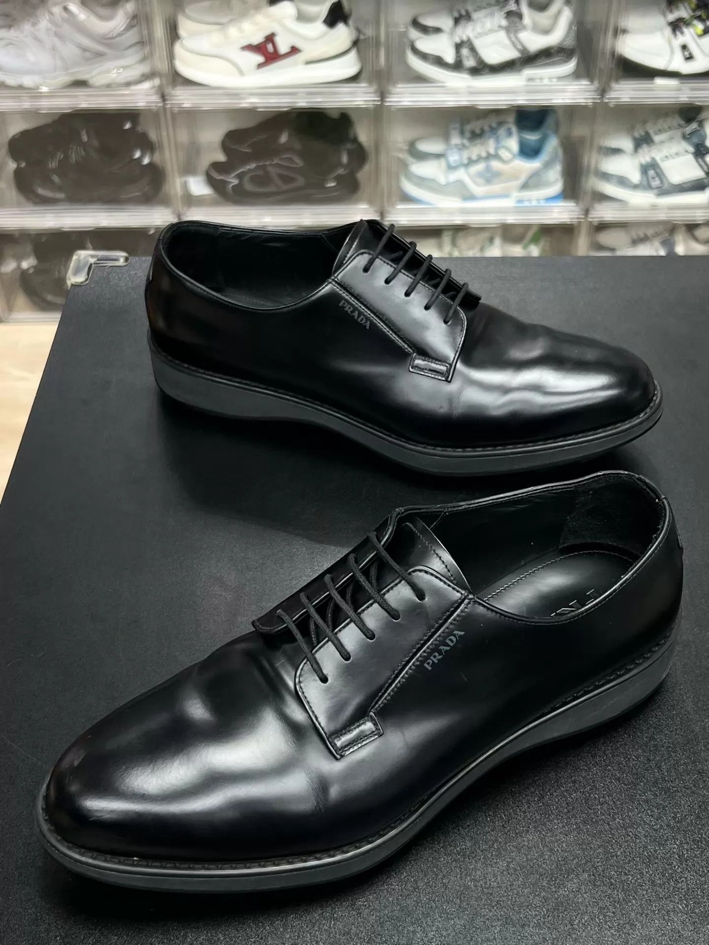 Prada PRADA Black Dress Shoes 43EU Near New Minor Scuffs Size US 10 / EU 43 - 1 Thumbnail