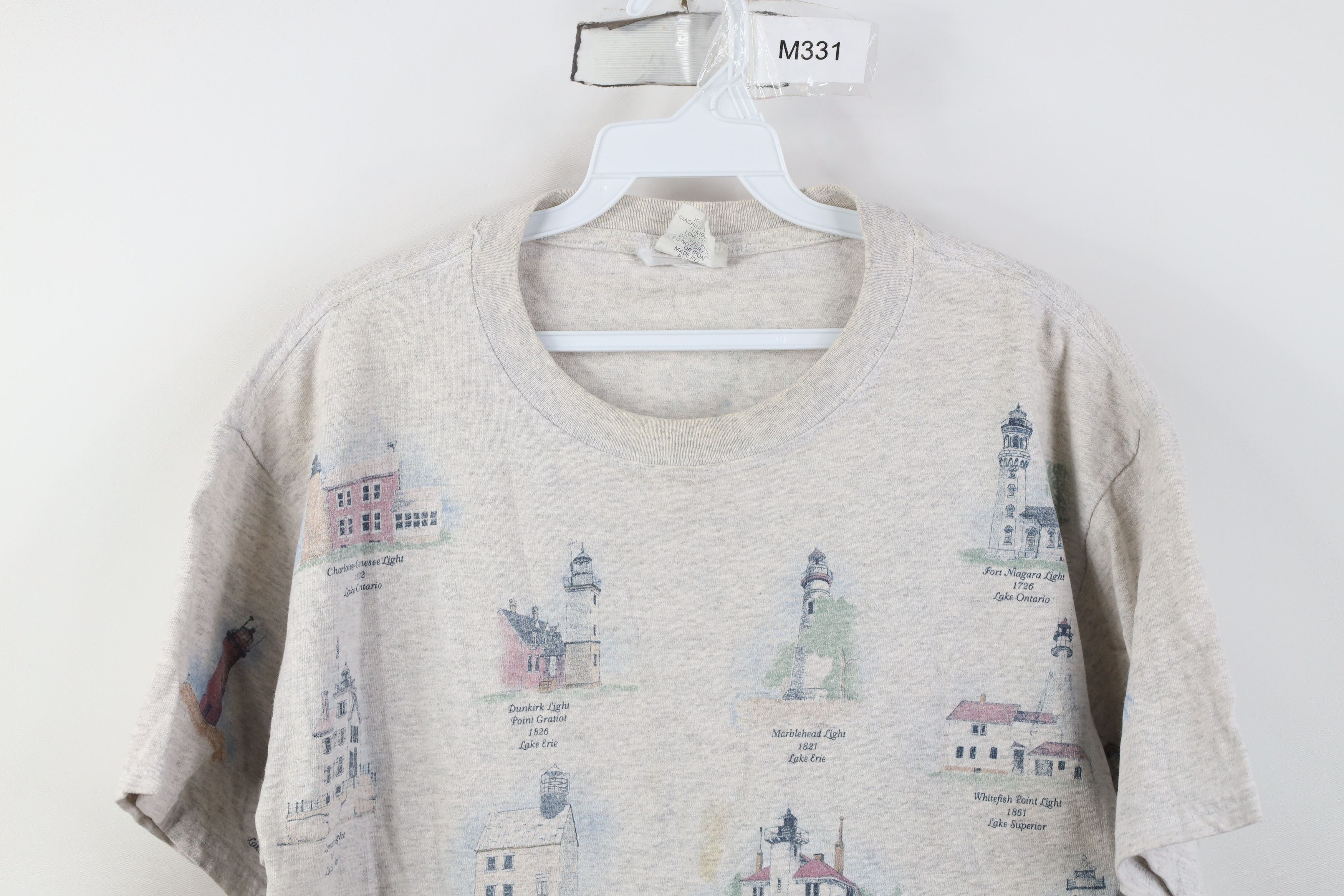 Vintage Vintage 90s Streetwear Lighthouse All Over Print T-Shirt USA Size M / US 6-8 / IT 42-44 - 2 Thumbnail