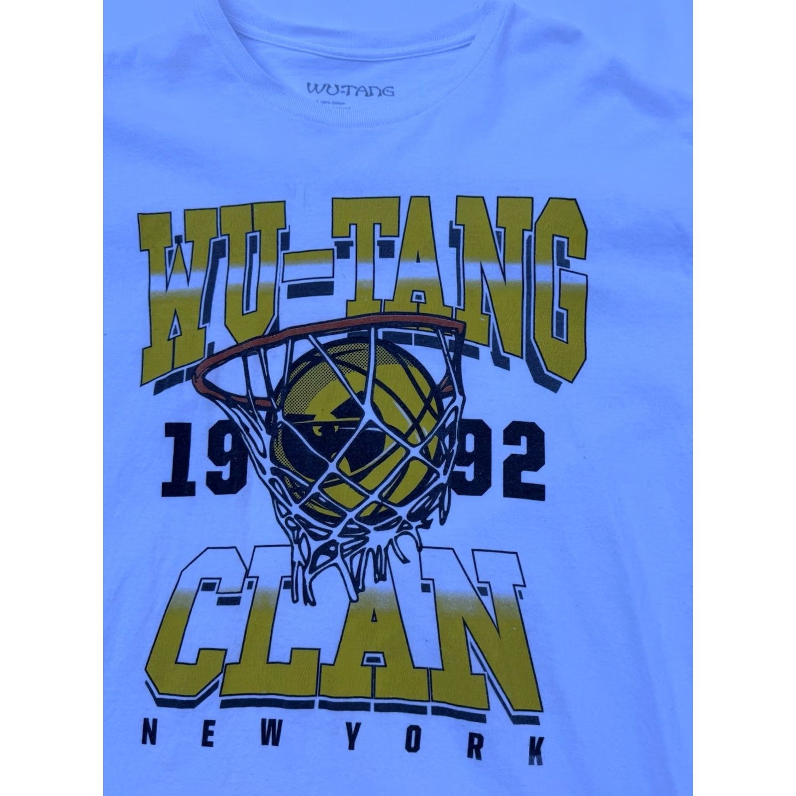 Vintage Wu-Tang Clan 1992 New York T-Shirt Graphic Print Hip Hop Mens Large White Crew Neck Short Sleeve Shirt Size US L / EU 52-54 / 3 - 2 Thumbnail