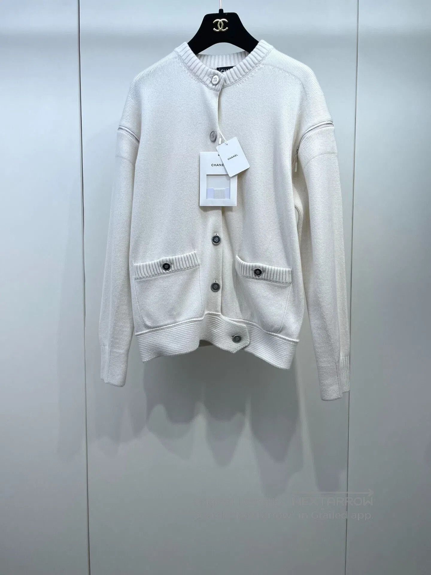 Chanel 25P Cashmere Knit Coat.