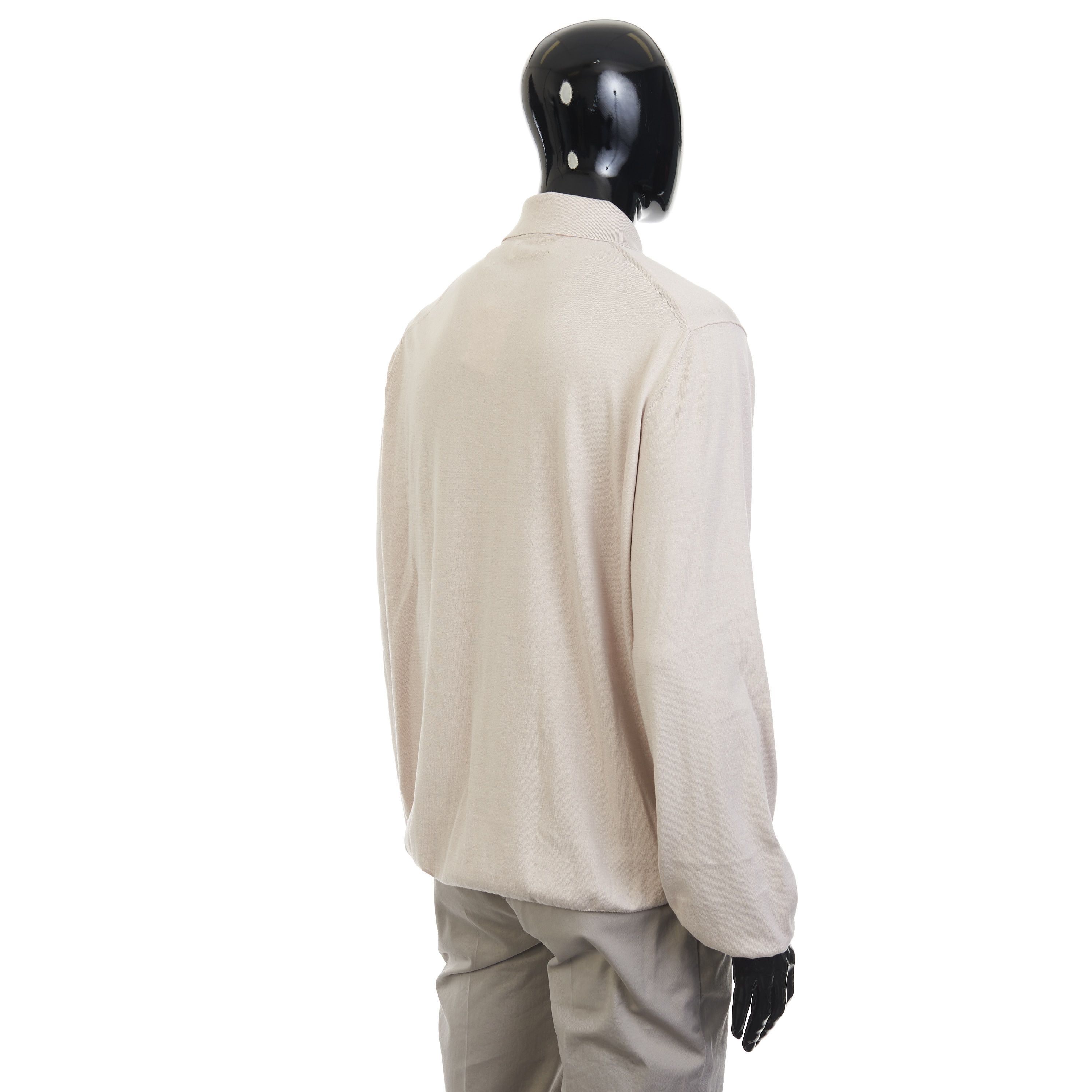 Brunello Cucinelli Beige Lightweight Cotton Knit Polo Shirt Size 60 Size US XXL / EU 58 / 5 - 6 Thumbnail