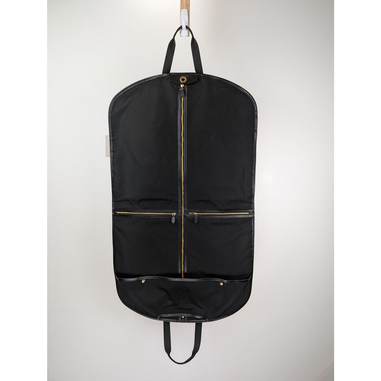 Tom Ford o1rshd1 Q:4/ Size: OS / Leather-Trimmed Garment Bag in Black Size ONE SIZE - 7 Thumbnail