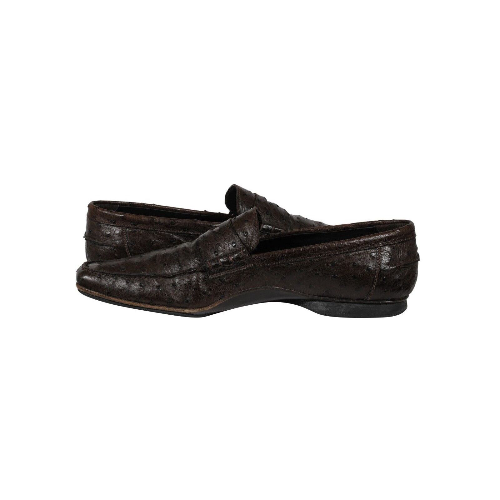 Penny Loafers Brown Ostrtich Leather - 02162