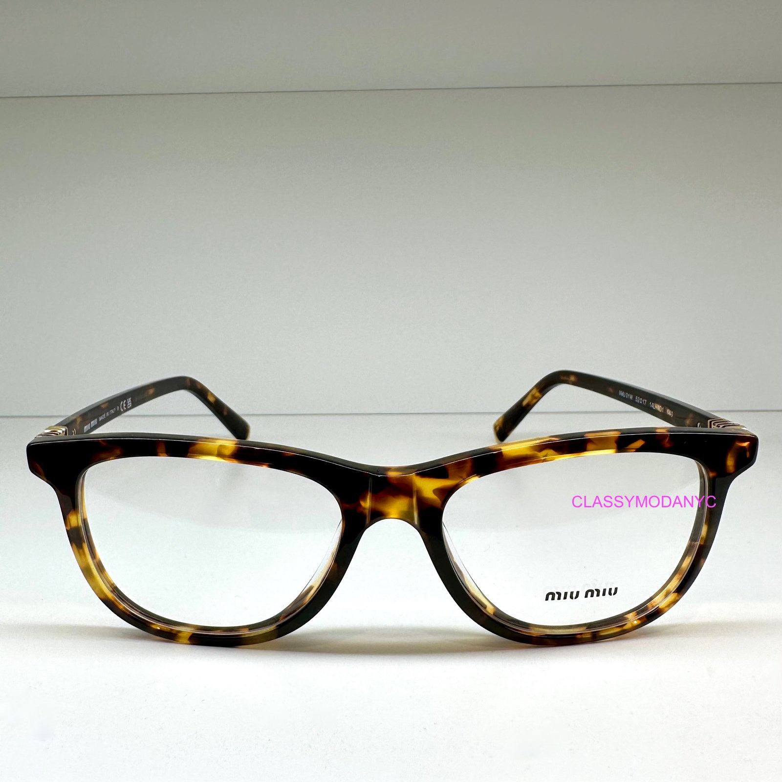 Miu Miu MIU MIU Womens Eyeglasses Brown Panto Square Honey Havana Size ONE SIZE - 2 Thumbnail
