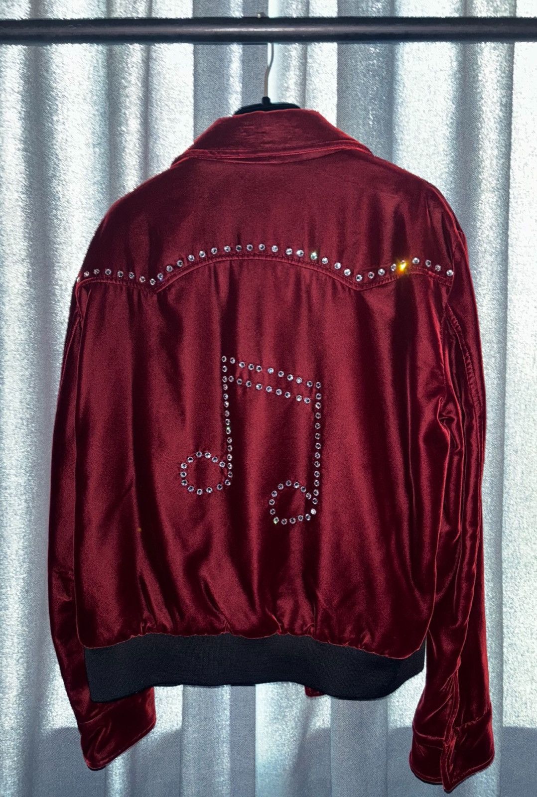 Saint Laurent Paris Saint Laurent SLP 2016FW Wine Red Velvet Musical Note Jacket Size US S / EU 44-46 / 1 - 2 Thumbnail