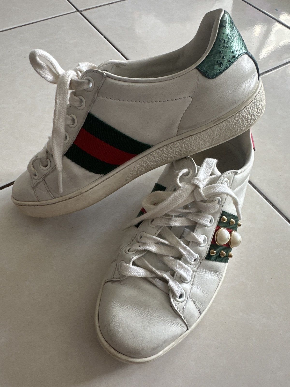 Gucci Gucci Japan Limited pearl low top sneakers Size US 7.5 / IT 37.5 - 1 Thumbnail