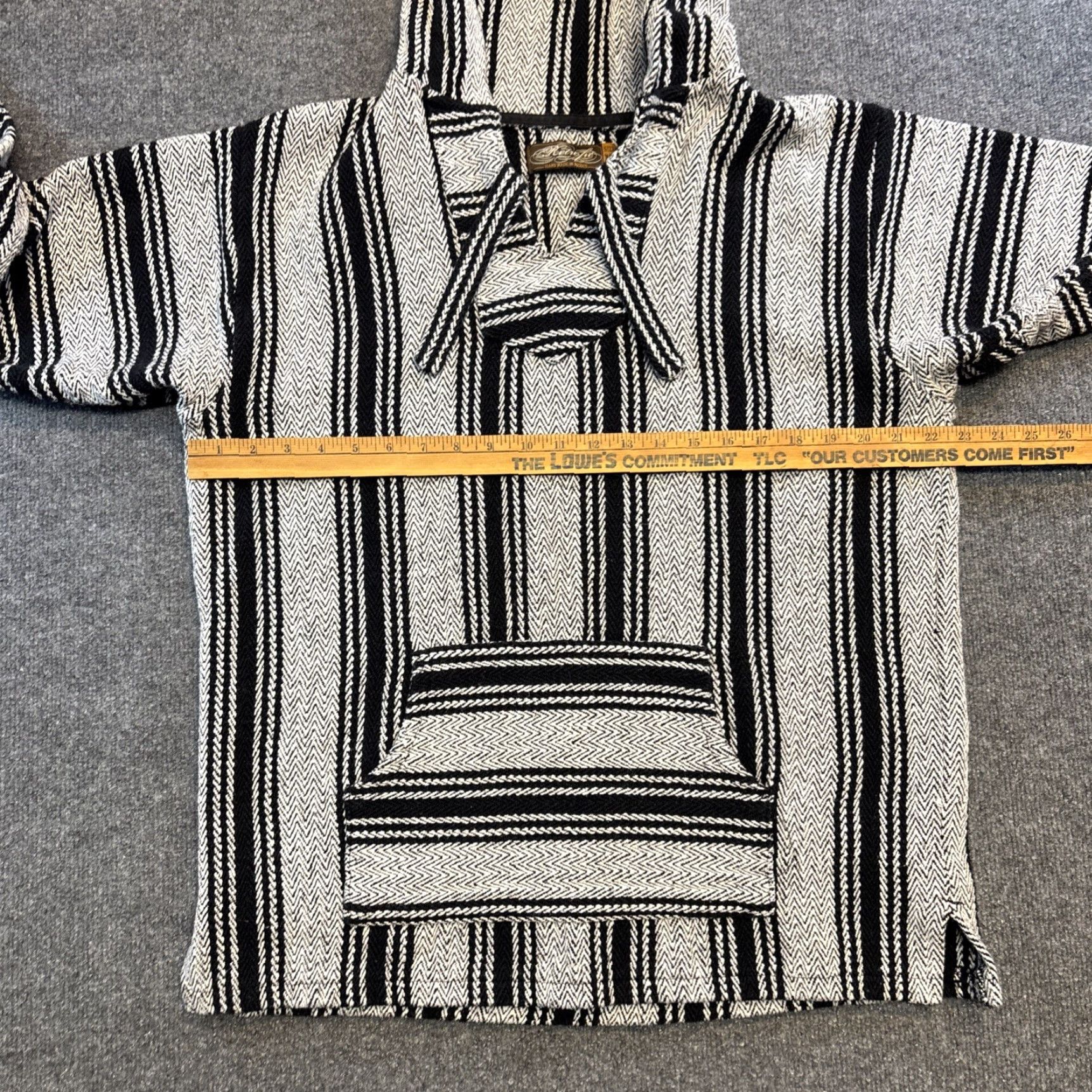 Vintage Retrofit Baja Hoodie Pullover Men Gray Stripe Hooded Drug Rug XXL Mexico Size US XXL / EU 58 / 5 - 3 Thumbnail