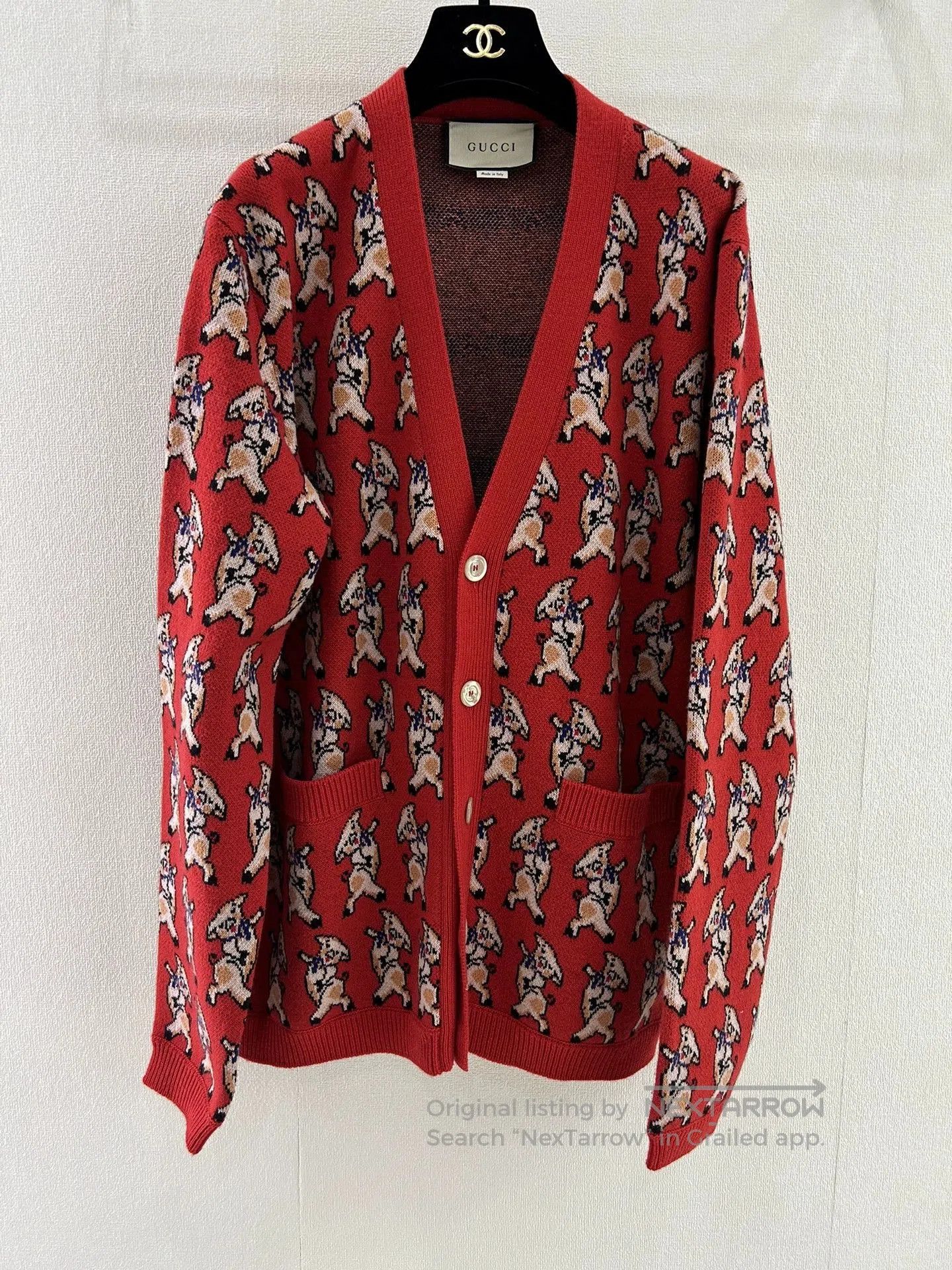 Gucci Gucci Red Pig New Year Limited Cardigan. Size L / US 10 / IT 46 - 1 Thumbnail