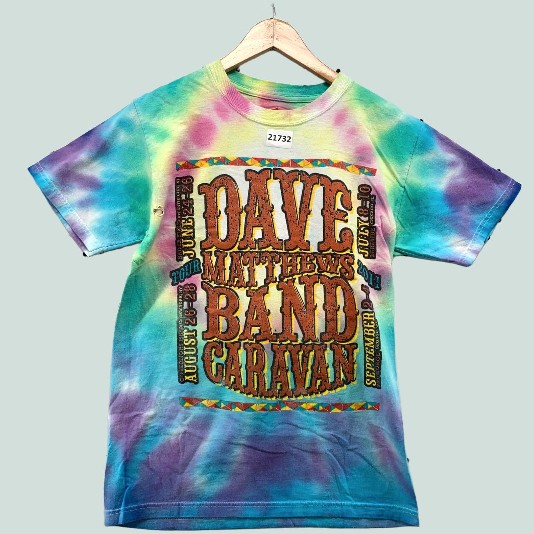 Hanes Dave Matthews Band Shirt Tie Dye 2011 Adult Small Music Rock TEE 17x26 Size US S / EU 44-46 / 1 - 1 Thumbnail