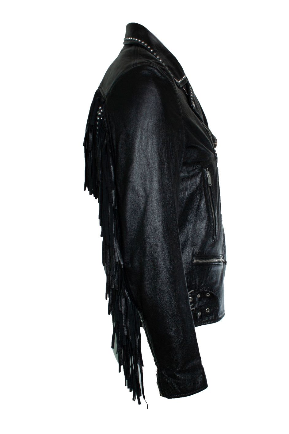 Saint Laurent Paris Saint Laurent, 2015 leather fringe jacket Size US L / EU 52-54 / 3 - 3 Thumbnail