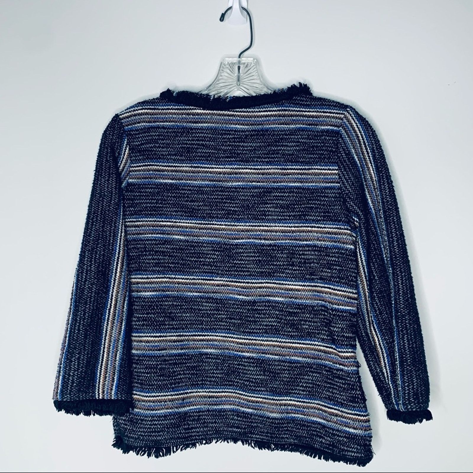 Anthropologie Anthropologie Current Air black striped fringed sweater Size S / US 4 / IT 40 - 5 Thumbnail
