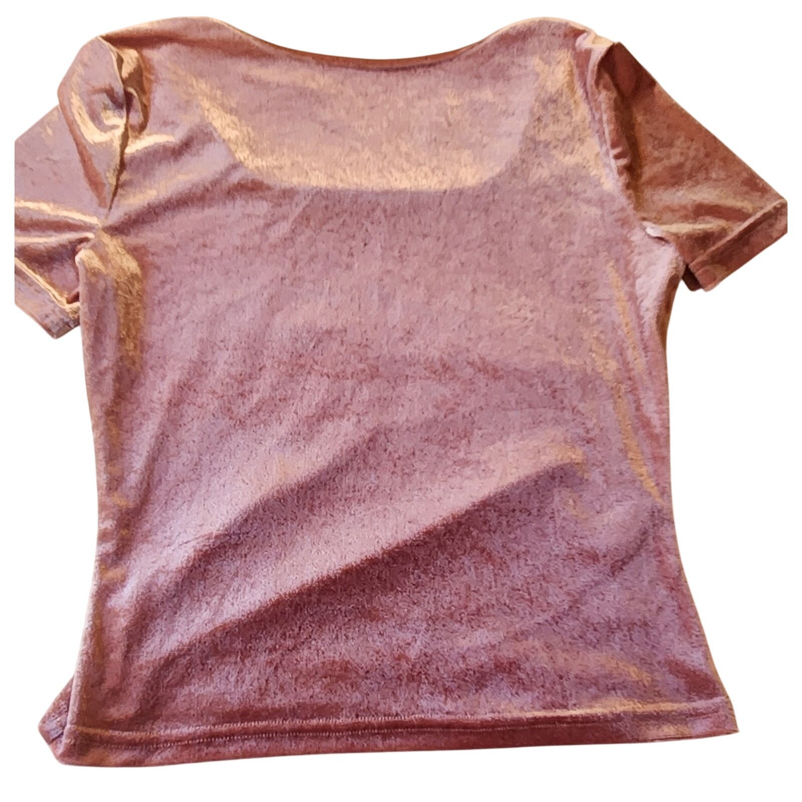 Shein Shein Pink Velvet Crop top Womens size Small Scoop neck Y2K Size S / US 4 / IT 40 - 2 Thumbnail
