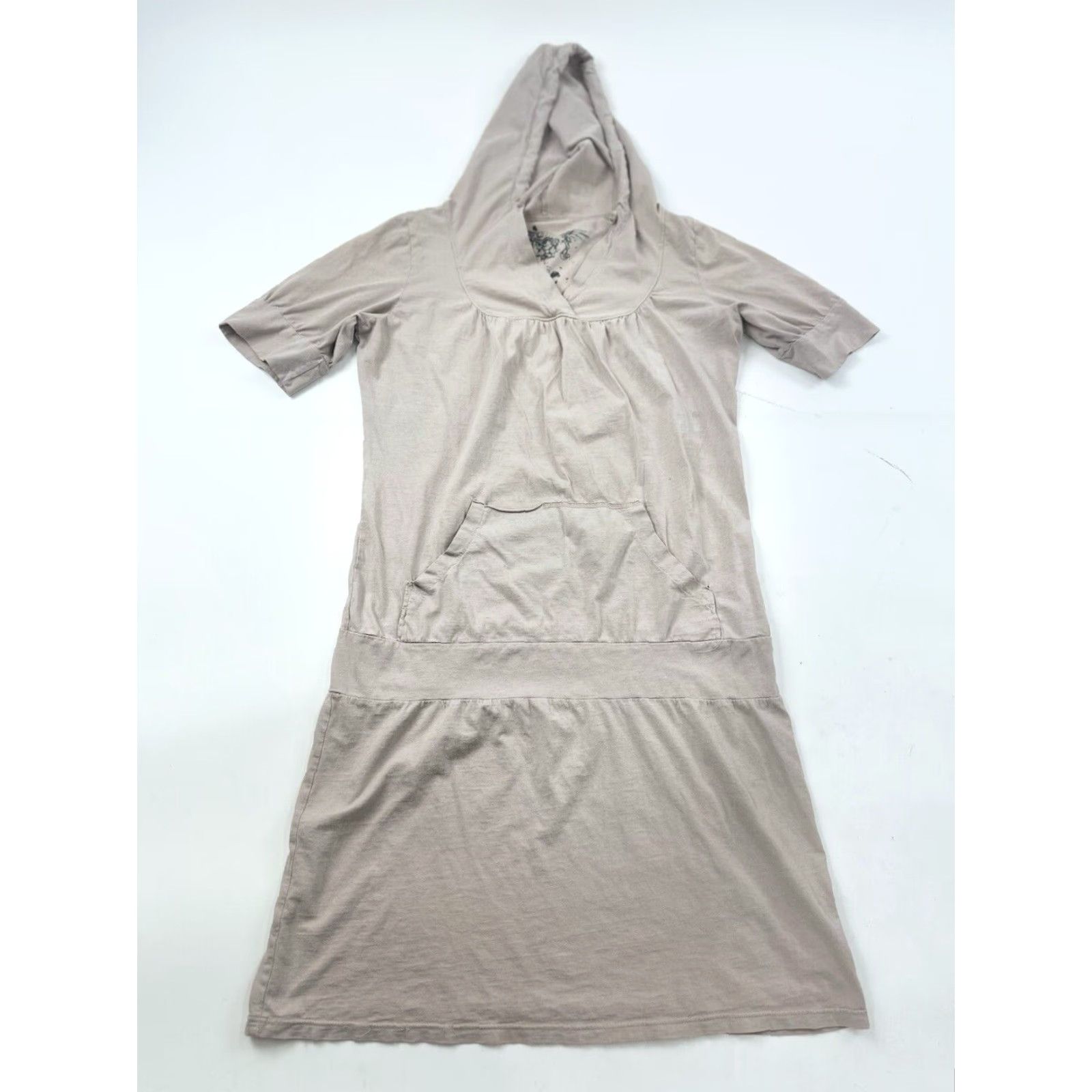 Vintage Drifter Shirt Dress Women L Beige Hoodie Pocket Reindeer USA Moto USA Reindeer Pocket Short Sleeve Casual Size L / US 10 / IT 46 - 2 Thumbnail