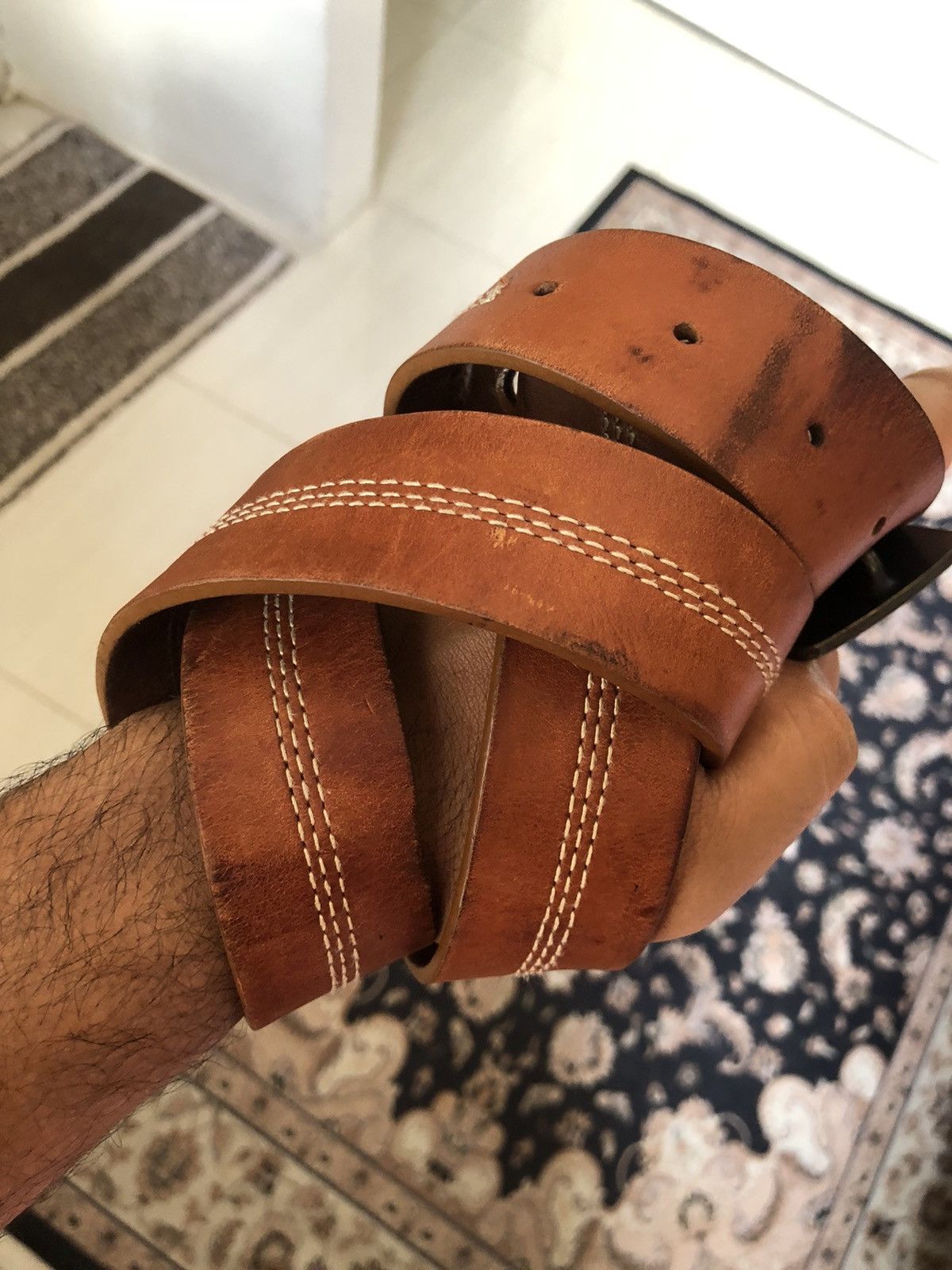Carhartt Rare❗️Vintage Carhartt Buckle Spellout Leather Belt Size ONE SIZE - 10 Thumbnail