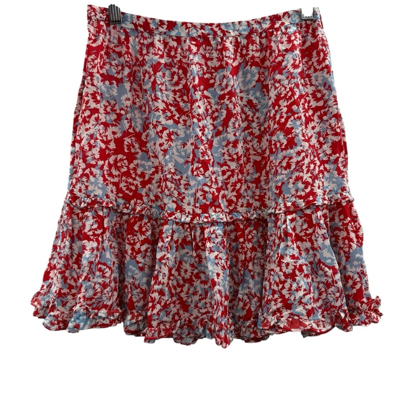 Other RTR Paloma Blue Alexa 100% Silk Floral Tiered Mini Skirt Size 26" / US 2 / IT 38 - 3 Thumbnail