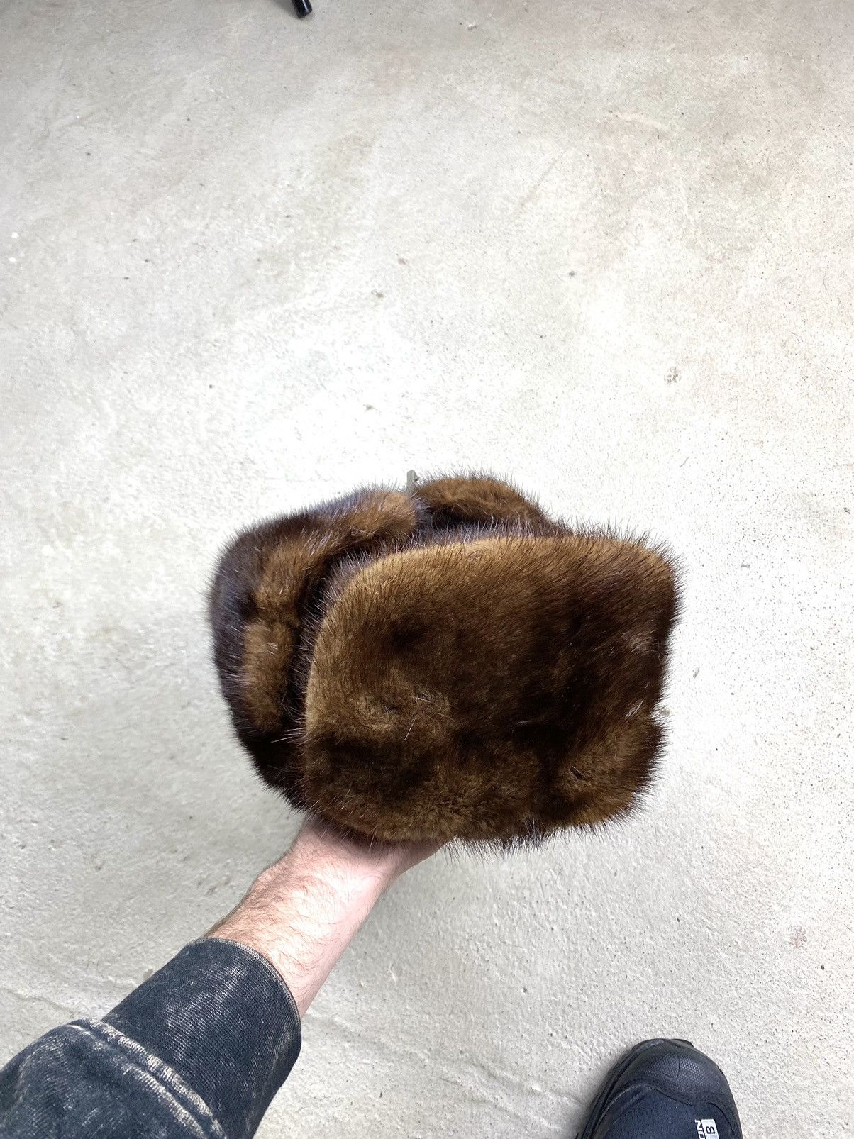 Vintage Vintage Soviet Era Black Fur Ushanka Trapper Hat Winter Cap Size ONE SIZE - 13 Thumbnail